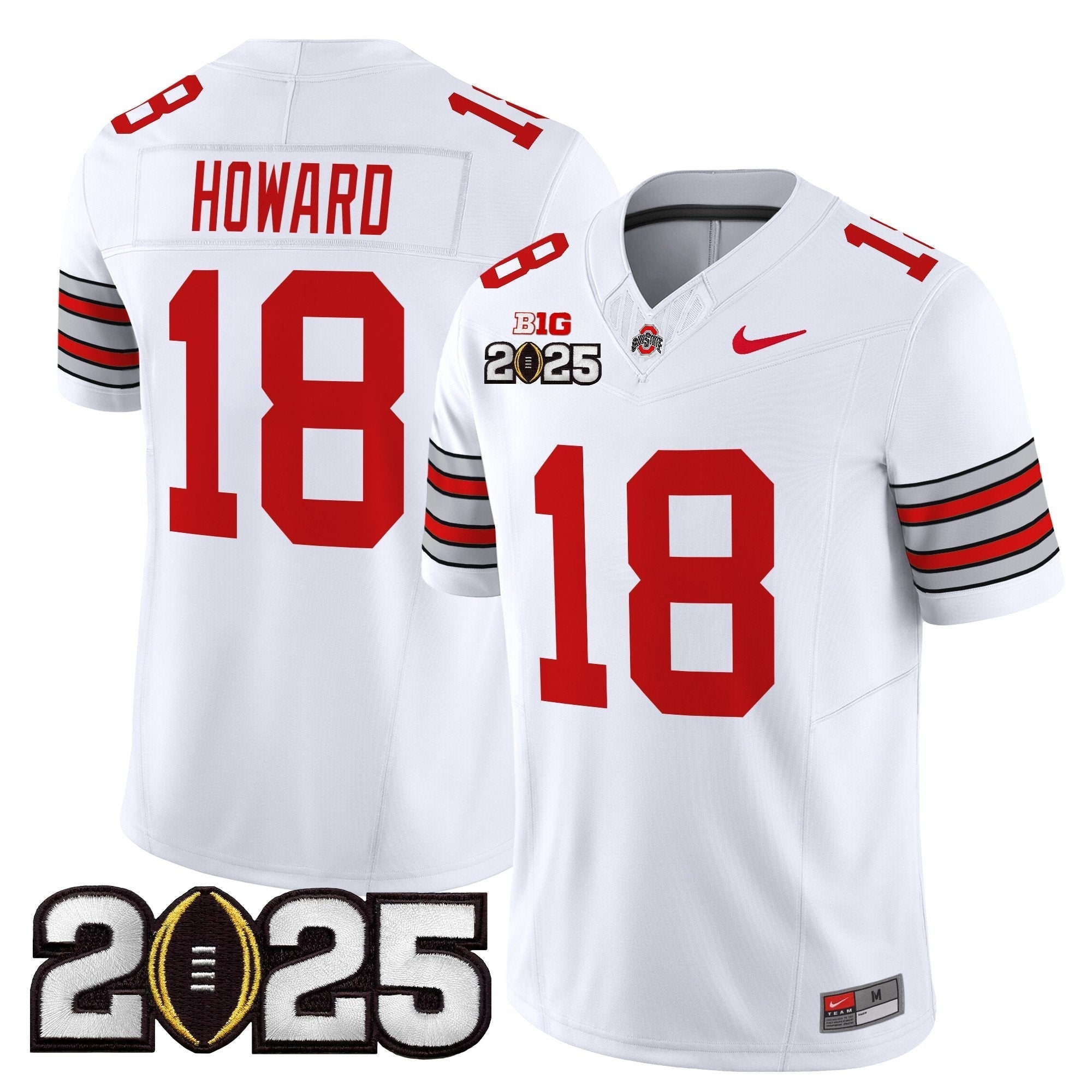 Men Ohio State Buckeyes 'Heritage Stripe' 2025 CFP Final Patch Vapor Limited Jersey - All Stitched