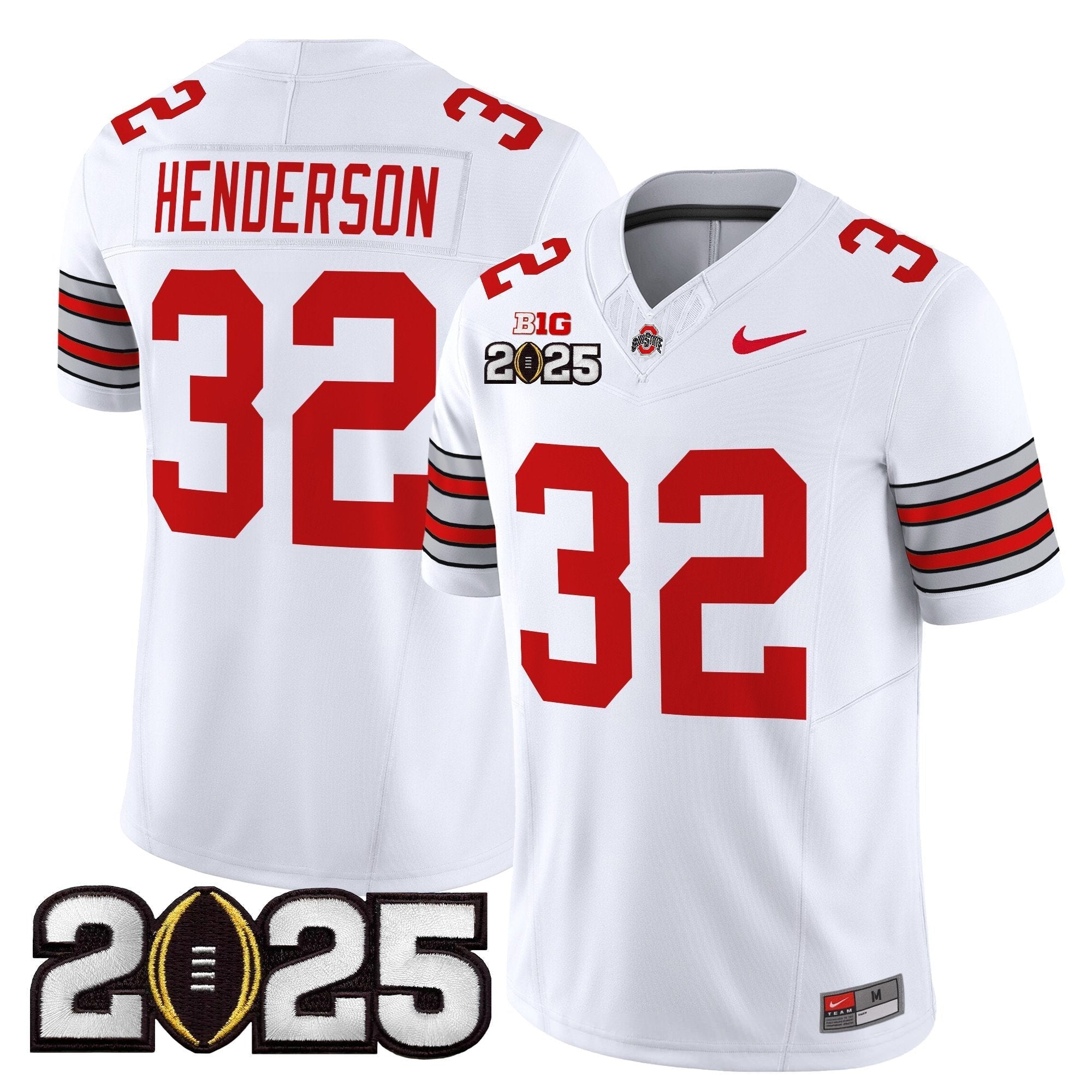 Men Ohio State Buckeyes 'Heritage Stripe' 2025 CFP Final Patch Vapor Limited Jersey - All Stitched