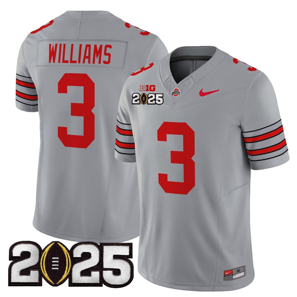 Men Ohio State Buckeyes 'Heritage Stripe' 2025 CFP Final Patch Vapor Limited Jersey - All Stitched