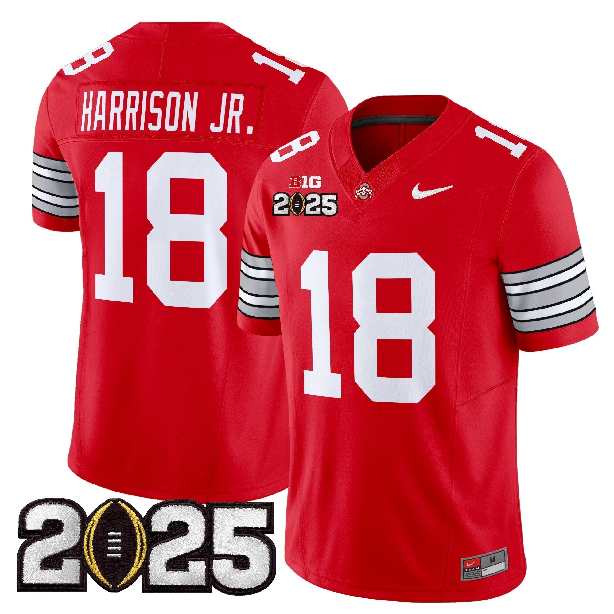 Men Ohio State Buckeyes 'Heritage Stripe' 2025 CFP Final Patch Vapor Limited Jersey - All Stitched