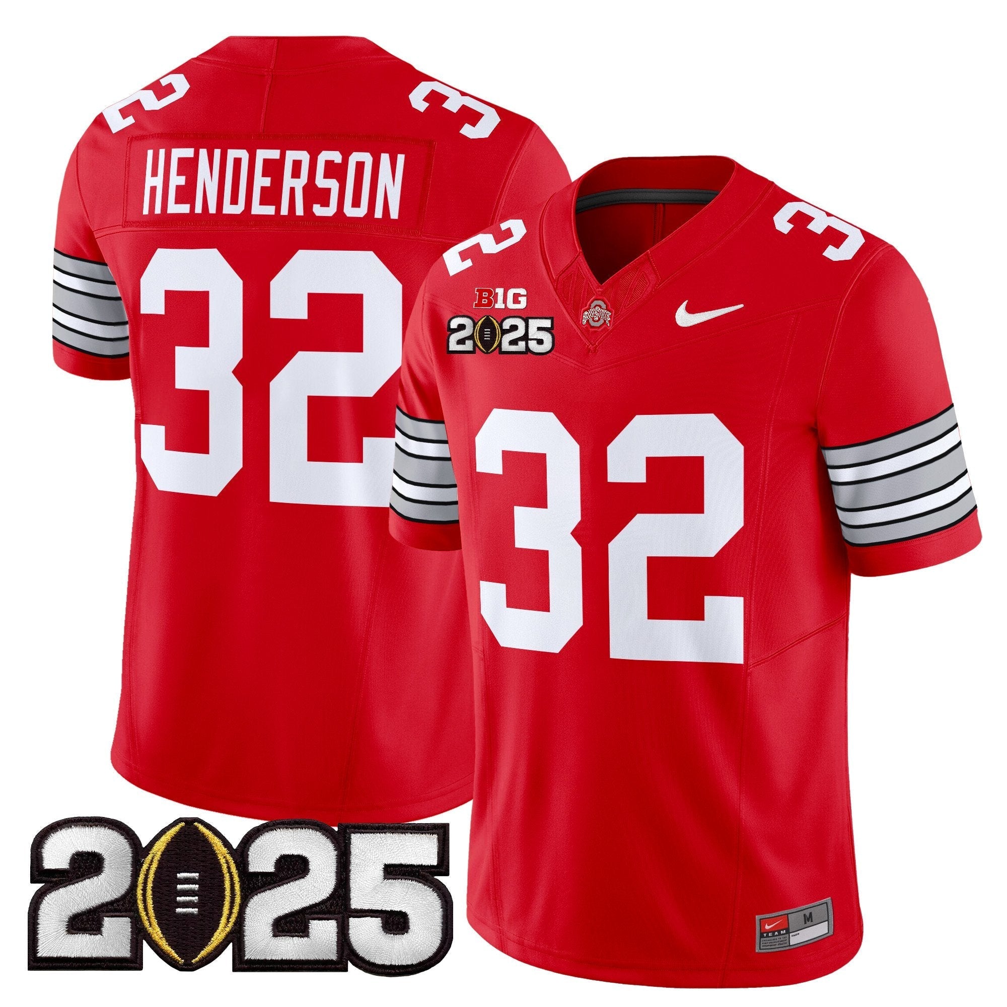 Men Ohio State Buckeyes 'Heritage Stripe' 2025 CFP Final Patch Vapor Limited Jersey - All Stitched