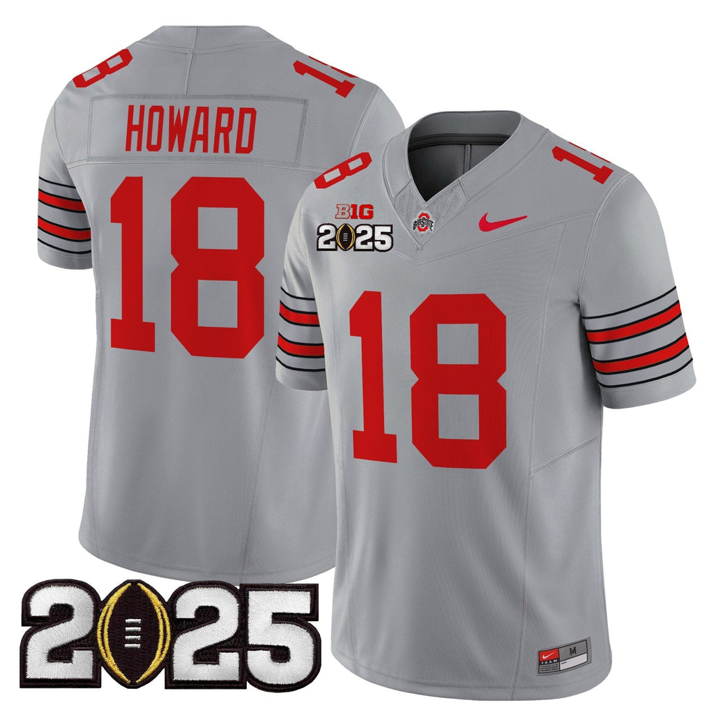 Men Ohio State Buckeyes 'Heritage Stripe' 2025 CFP Final Patch Vapor Limited Jersey - All Stitched