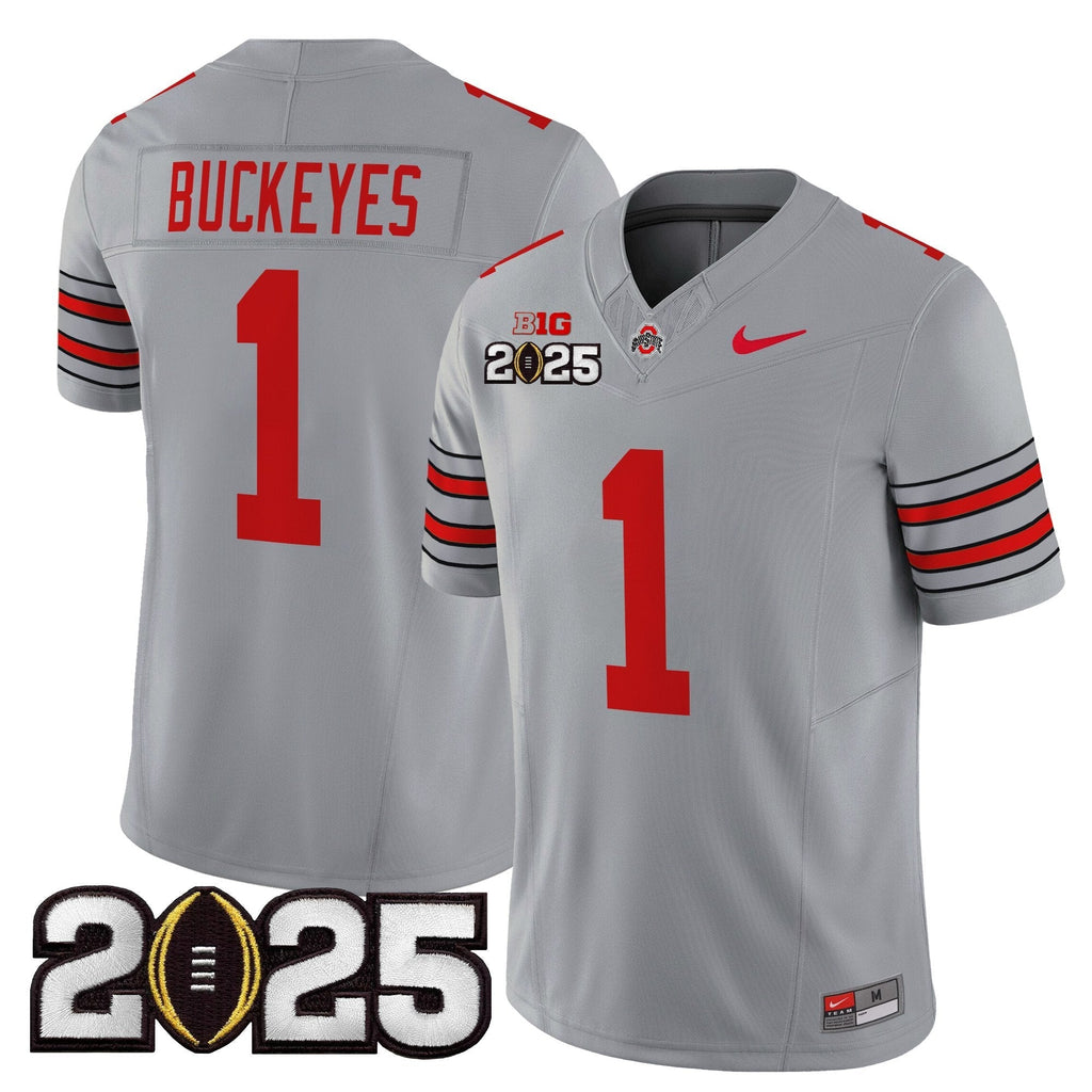 Men Ohio State Buckeyes 'Heritage Stripe' 2025 CFP Final Patch Vapor Limited Jersey - All Stitched