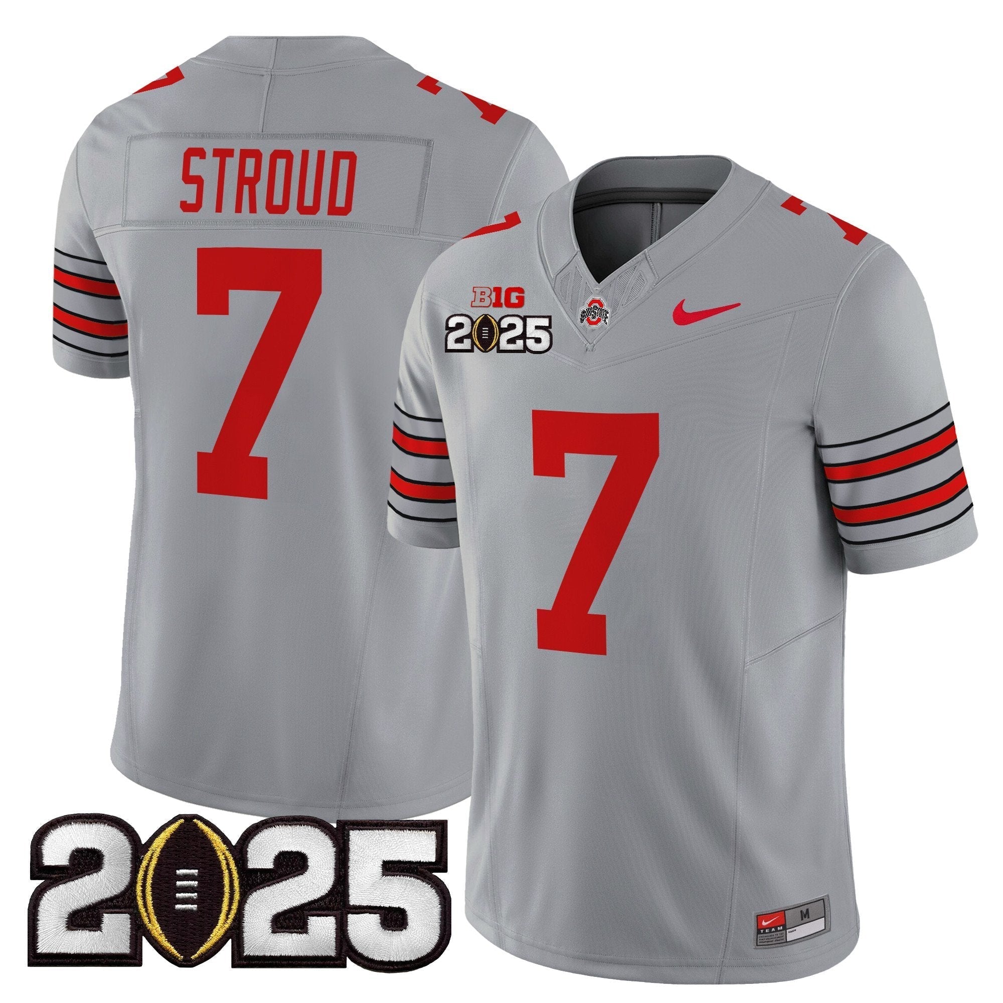 Men Ohio State Buckeyes 'Heritage Stripe' 2025 CFP Final Patch Vapor Limited Jersey - All Stitched