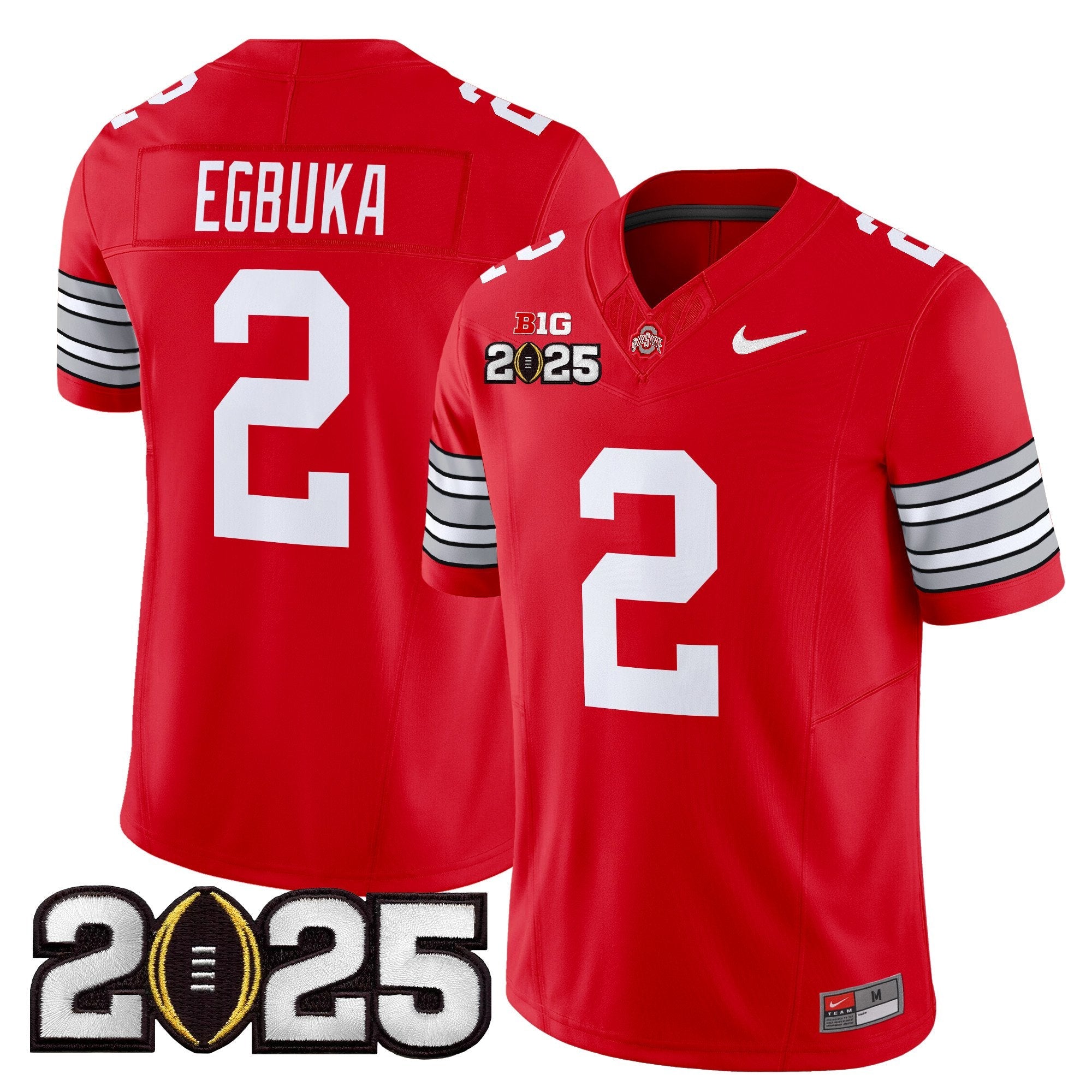 Men Ohio State Buckeyes 'Heritage Stripe' 2025 CFP Final Patch Vapor Limited Jersey - All Stitched