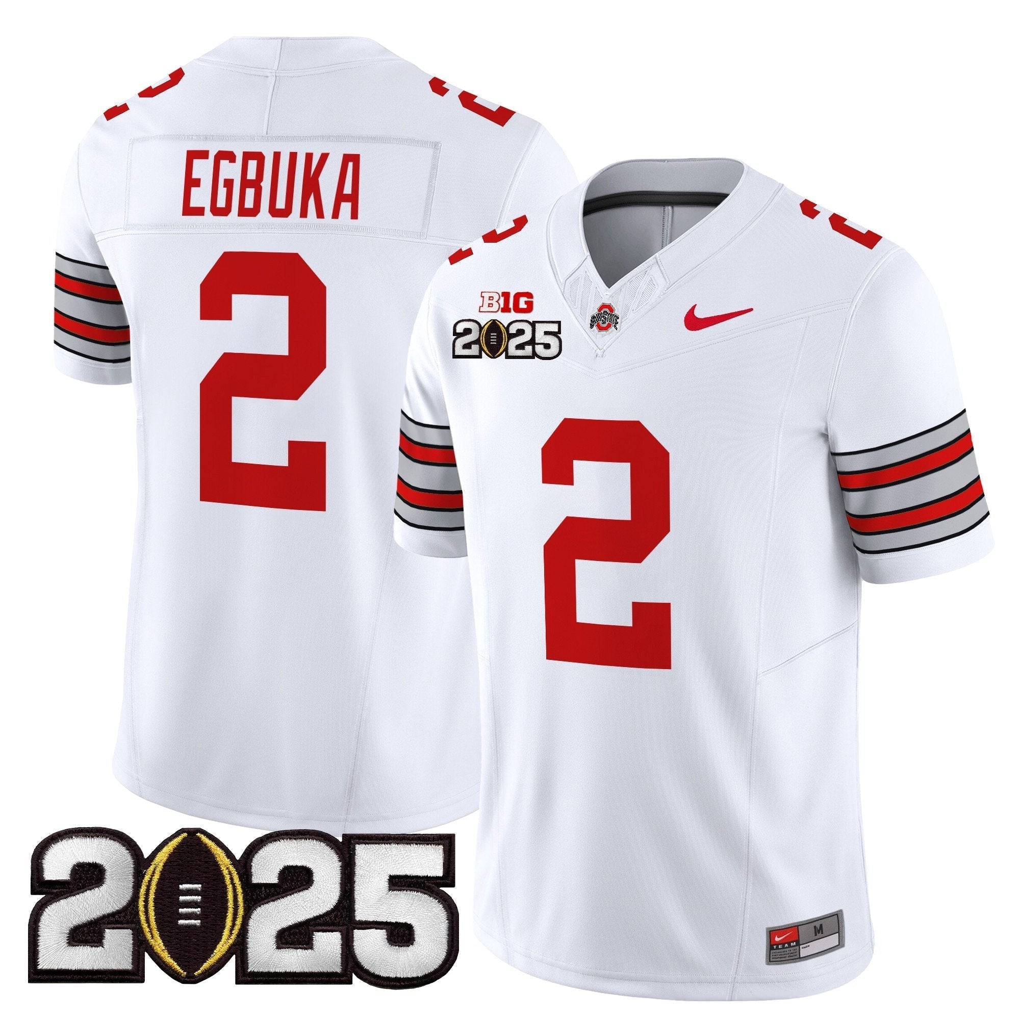 Men Ohio State Buckeyes 'Heritage Stripe' 2025 CFP Final Patch Vapor Limited Jersey - All Stitched