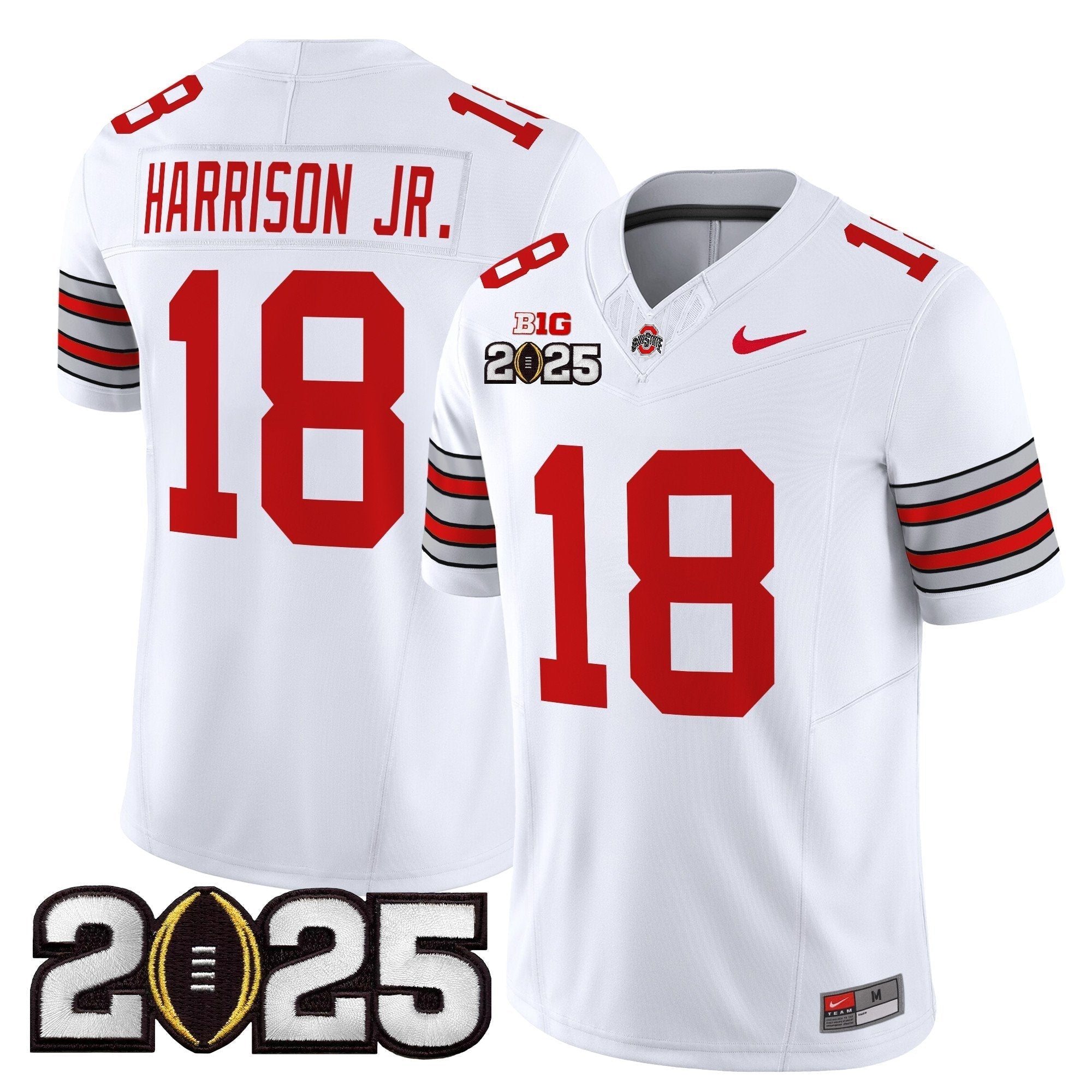 Men Ohio State Buckeyes 'Heritage Stripe' 2025 CFP Final Patch Vapor Limited Jersey - All Stitched