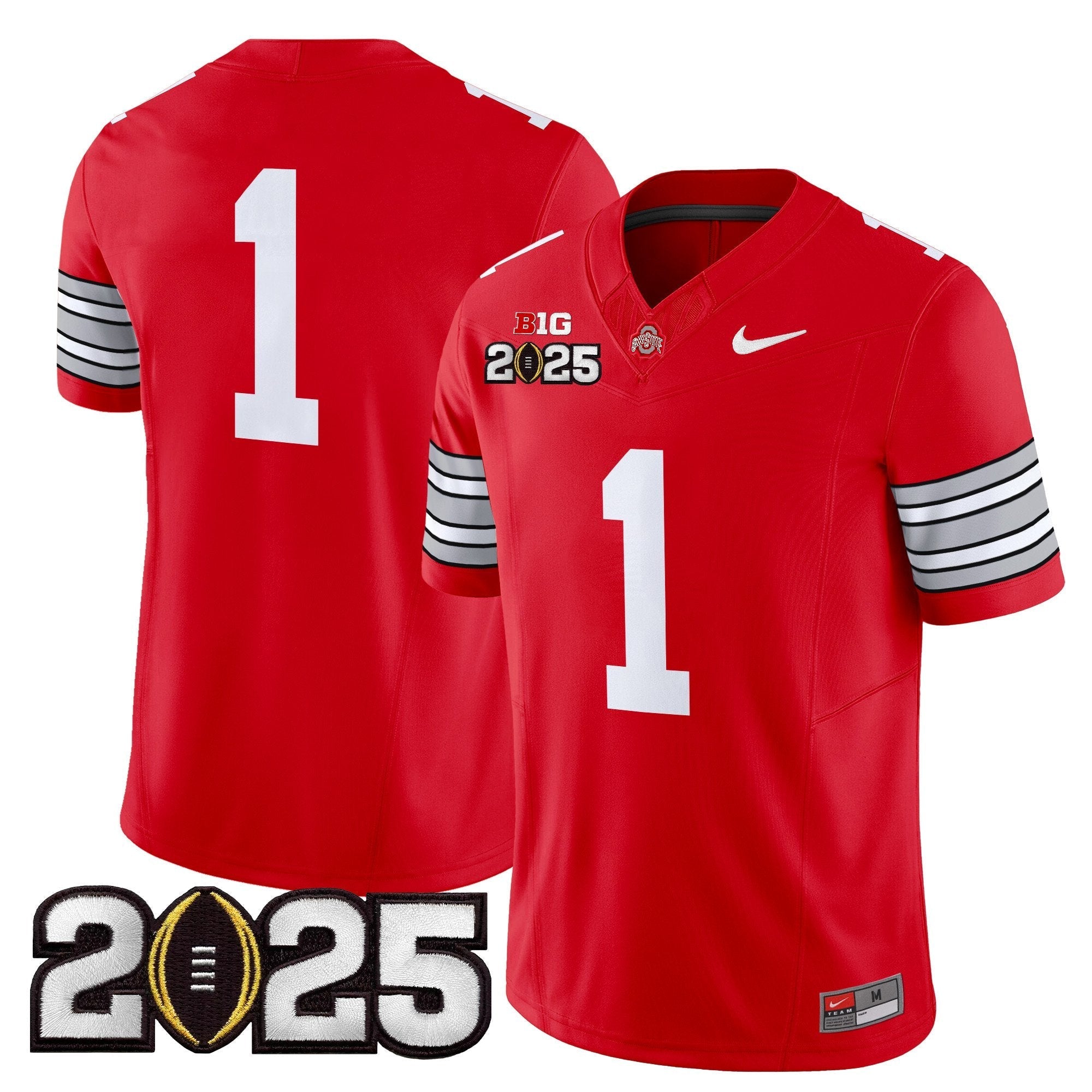 Men Ohio State Buckeyes 'Heritage Stripe' 2025 CFP Final Patch Vapor Limited Jersey - All Stitched