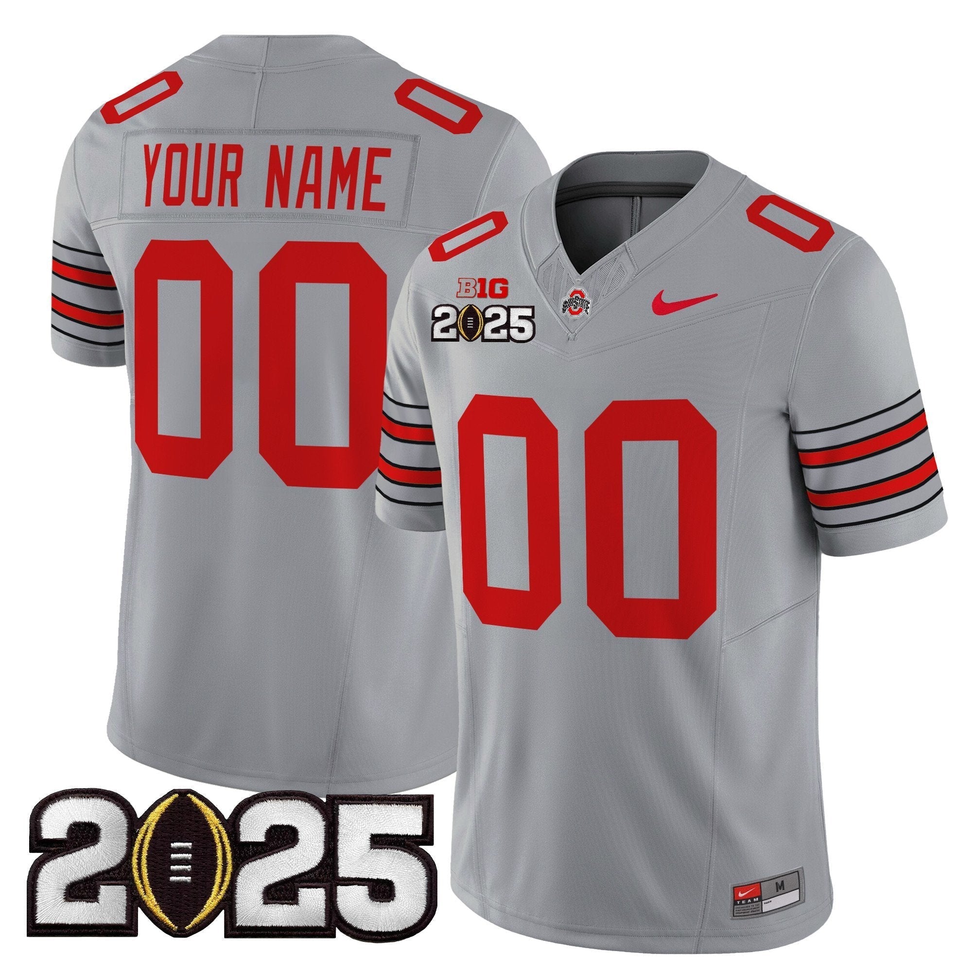 Custom Ohio State Buckeyes 'Heritage Stripe' 2025 CFP Final Patch Vapor Limited Jersey - All Stitched