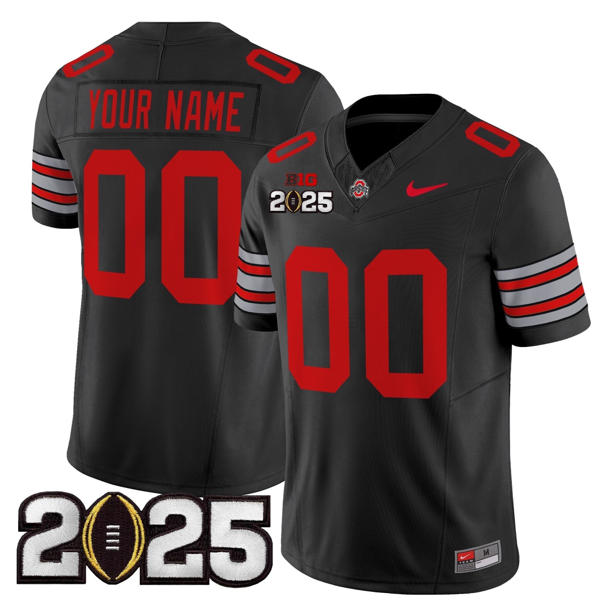 Custom Ohio State Buckeyes 'Heritage Stripe' 2025 CFP Final Patch Vapor Limited Jersey - All Stitched