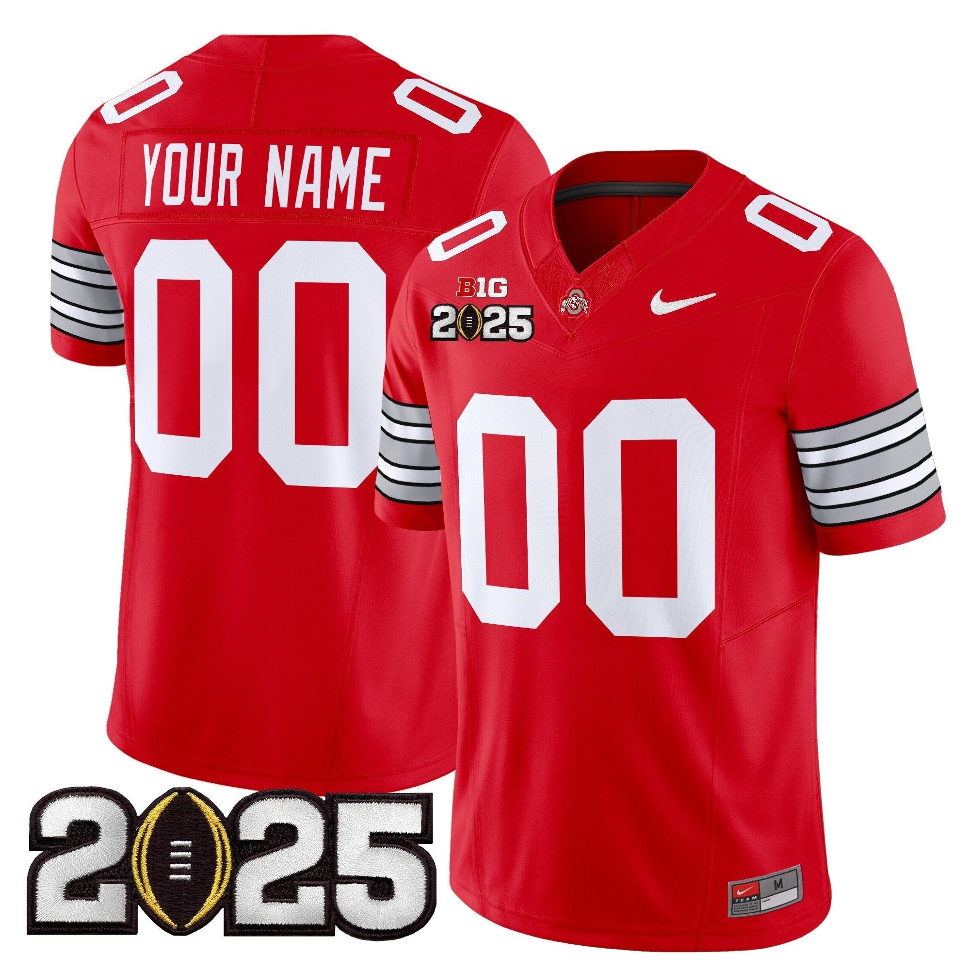 Custom Ohio State Buckeyes 'Heritage Stripe' 2025 CFP Final Patch Vapor Limited Jersey - All Stitched