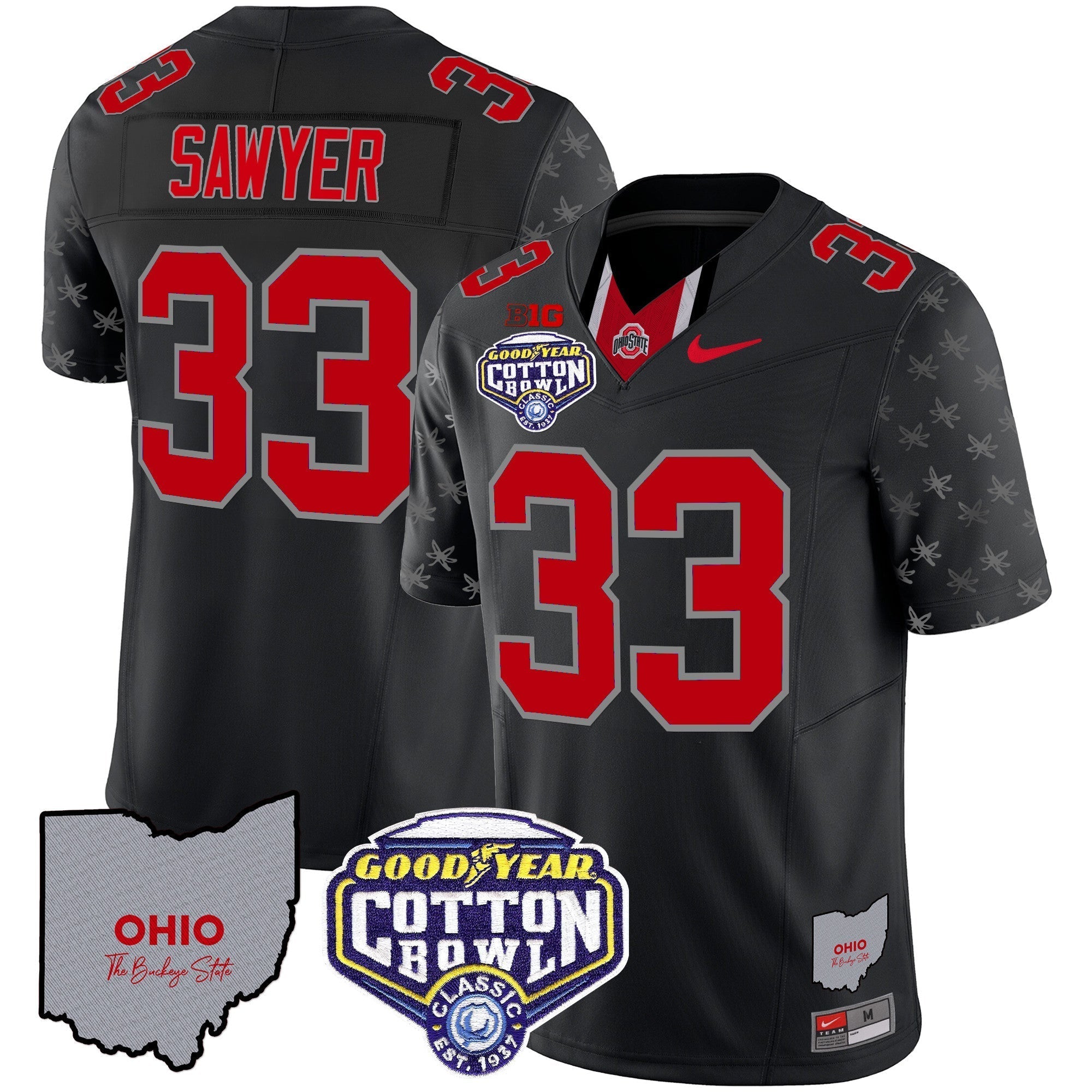 Men Ohio State Buckeyes Cotton Bowl Patch Vapor Limited Jersey - All Stitched