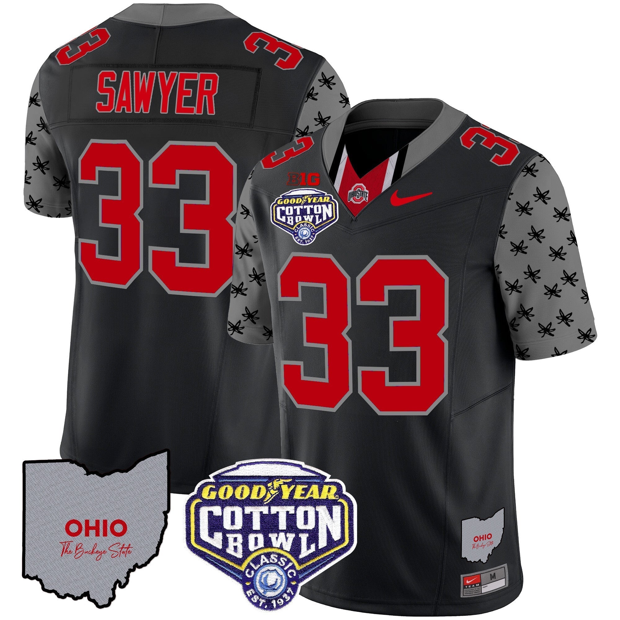 Men Ohio State Buckeyes Cotton Bowl Patch Vapor Limited Jersey - All Stitched