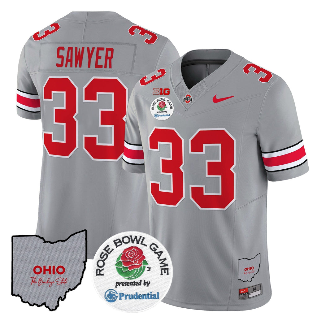 Men Ohio State Buckeyes Rose Bowl Vapor Limited Jersey V2 - All Stitched