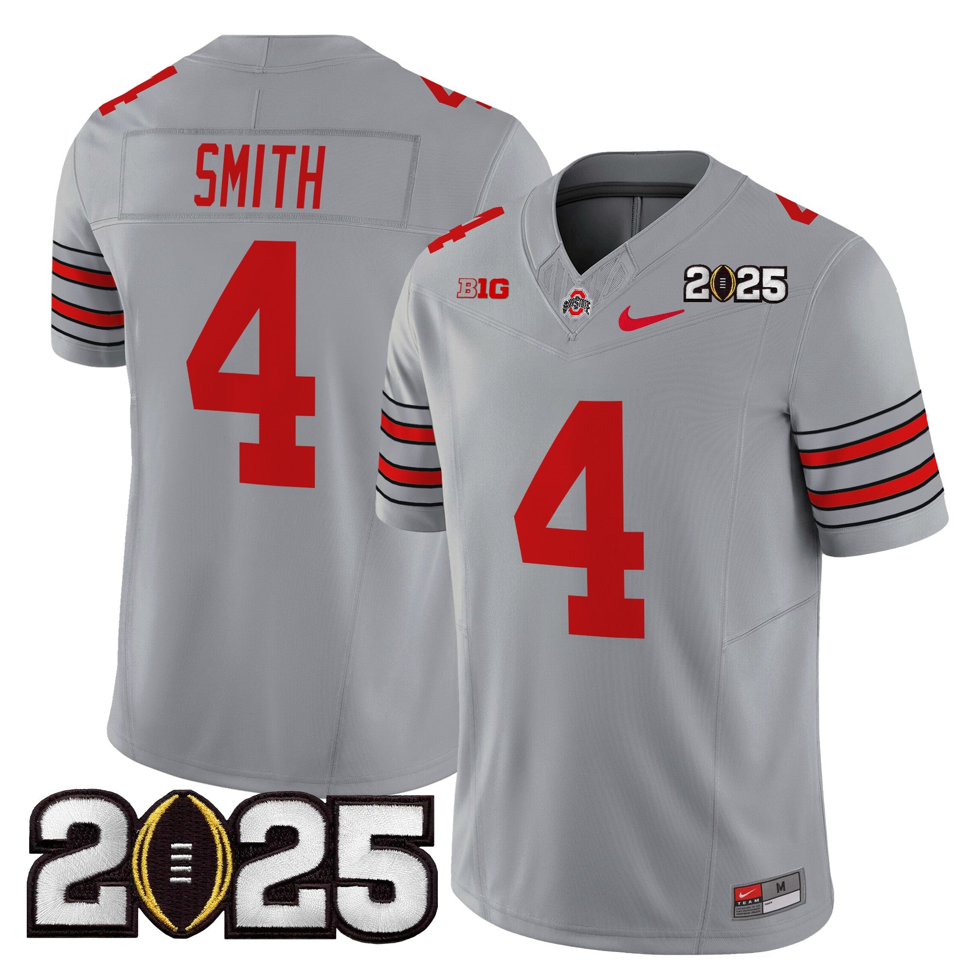 Ohio State Buckeyes 'Heritage Stripe' 2025 CFP Final Patch Vapor Limited Jersey - All Stitched