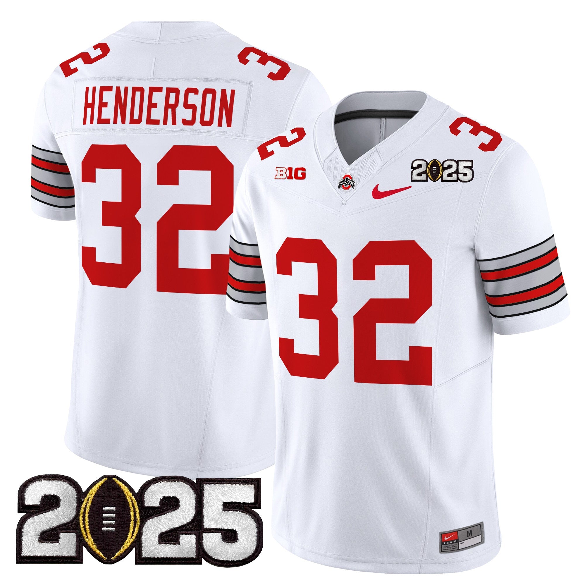 Ohio State Buckeyes 'Heritage Stripe' 2025 CFP Final Patch Vapor Limited Jersey - All Stitched