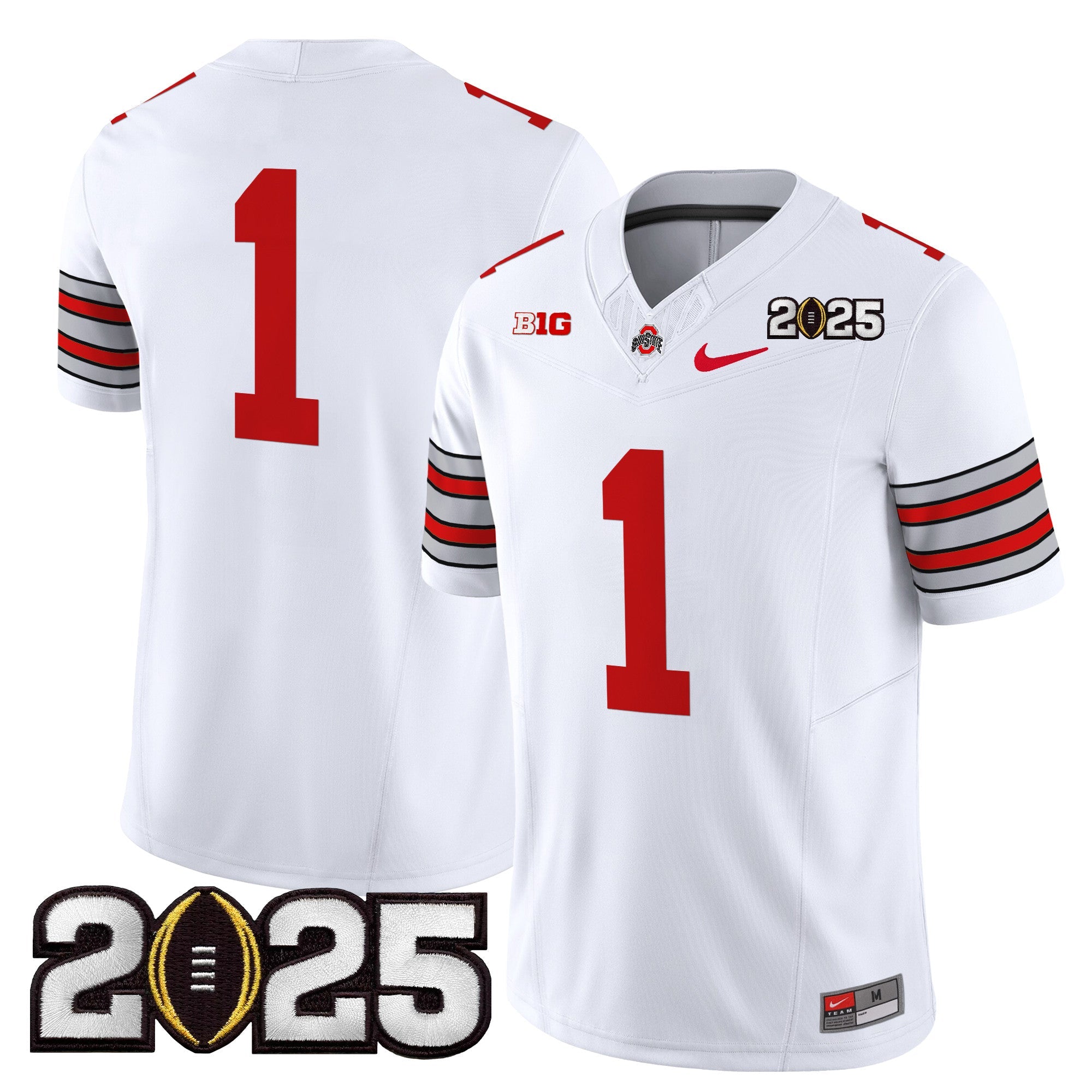 Ohio State Buckeyes 'Heritage Stripe' 2025 CFP Final Patch Vapor Limited Jersey - All Stitched