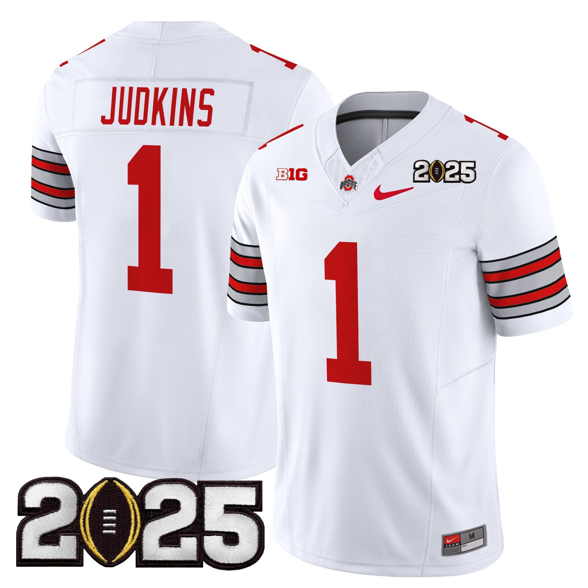 Ohio State Buckeyes 'Heritage Stripe' 2025 CFP Final Patch Vapor Limited Jersey - All Stitched