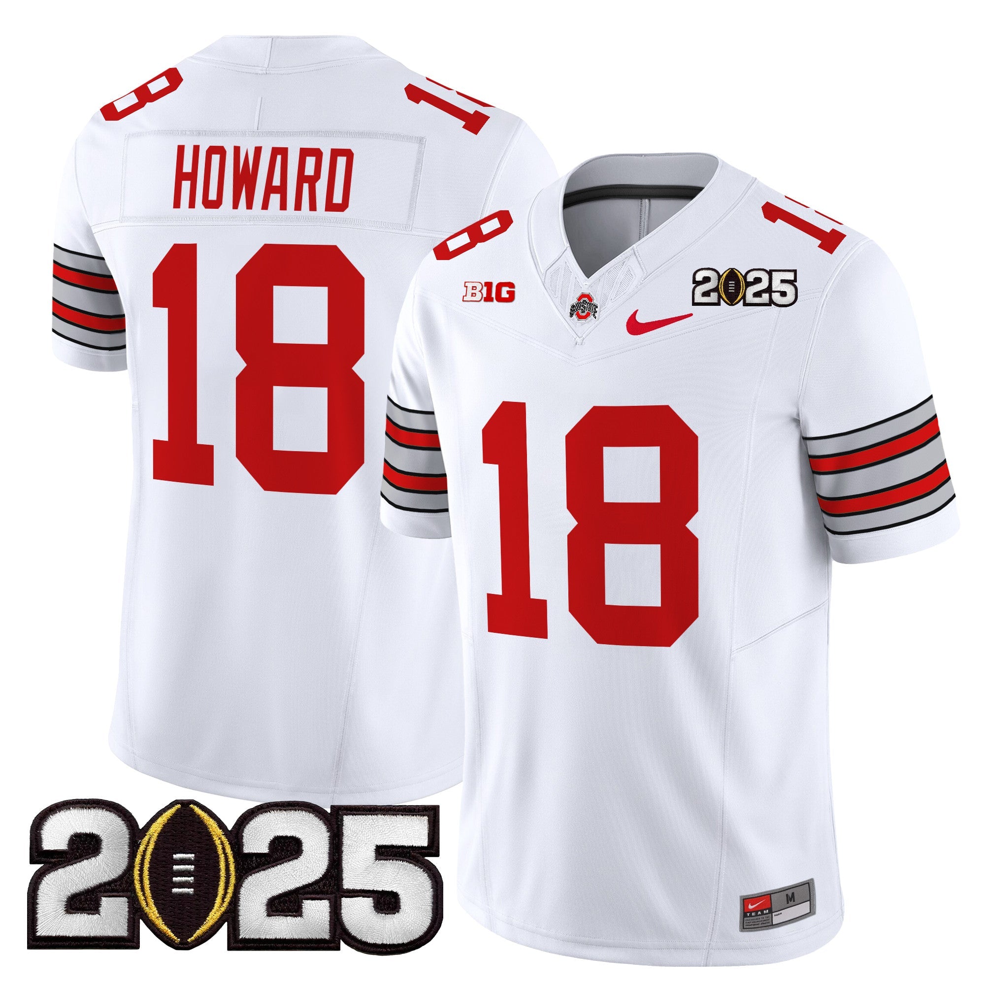 Ohio State Buckeyes 'Heritage Stripe' 2025 CFP Final Patch Vapor Limited Jersey - All Stitched