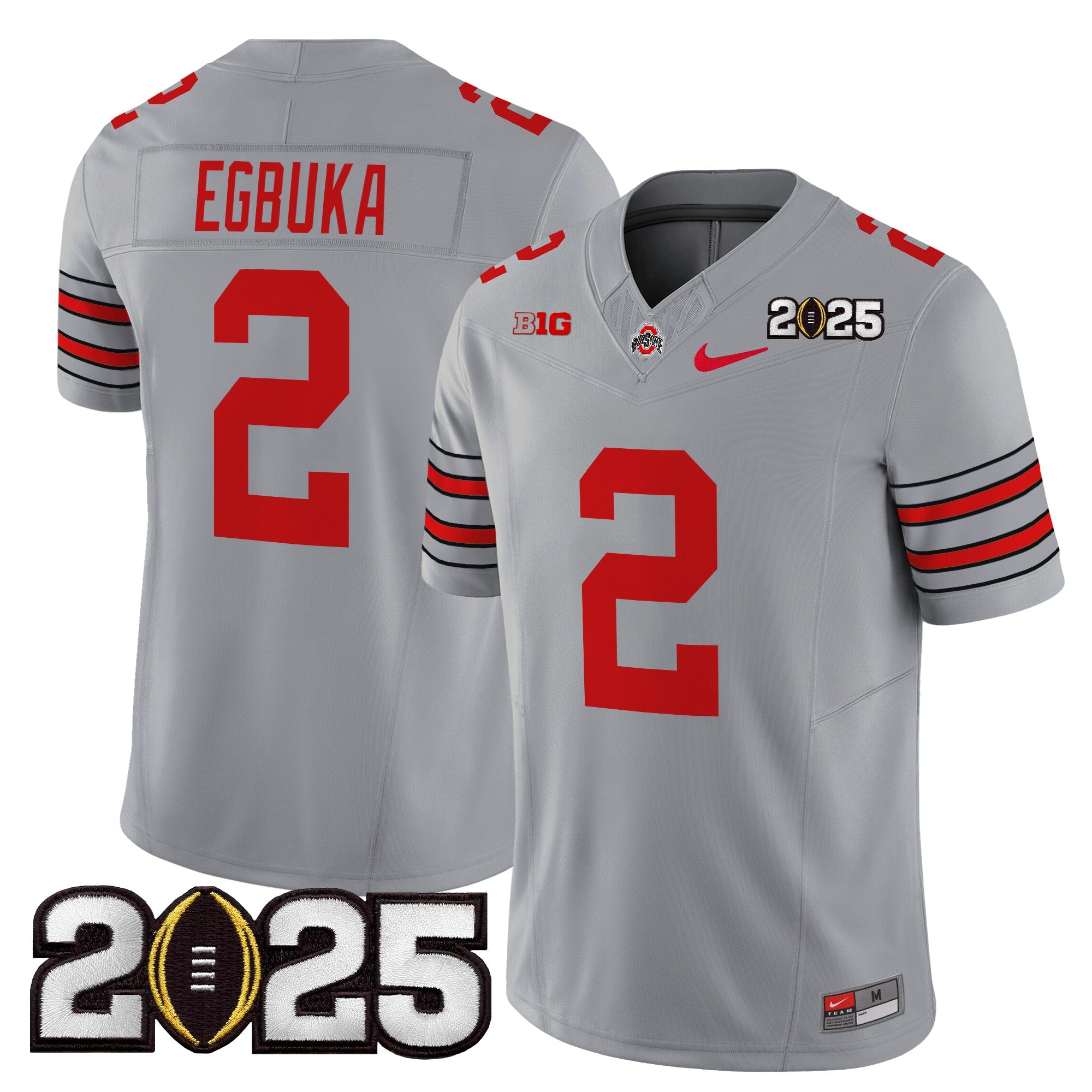 Ohio State Buckeyes 'Heritage Stripe' 2025 CFP Final Patch Vapor Limited Jersey - All Stitched