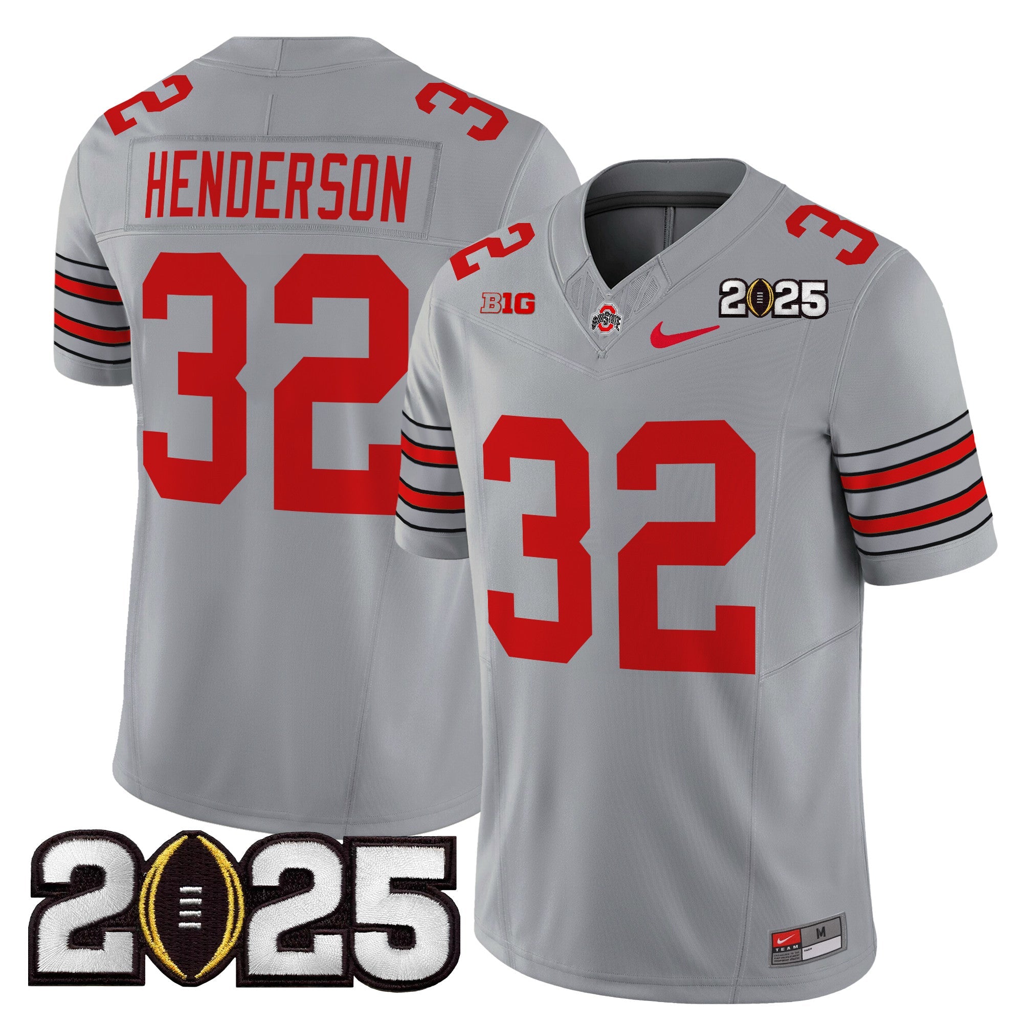 Ohio State Buckeyes 'Heritage Stripe' 2025 CFP Final Patch Vapor Limited Jersey - All Stitched