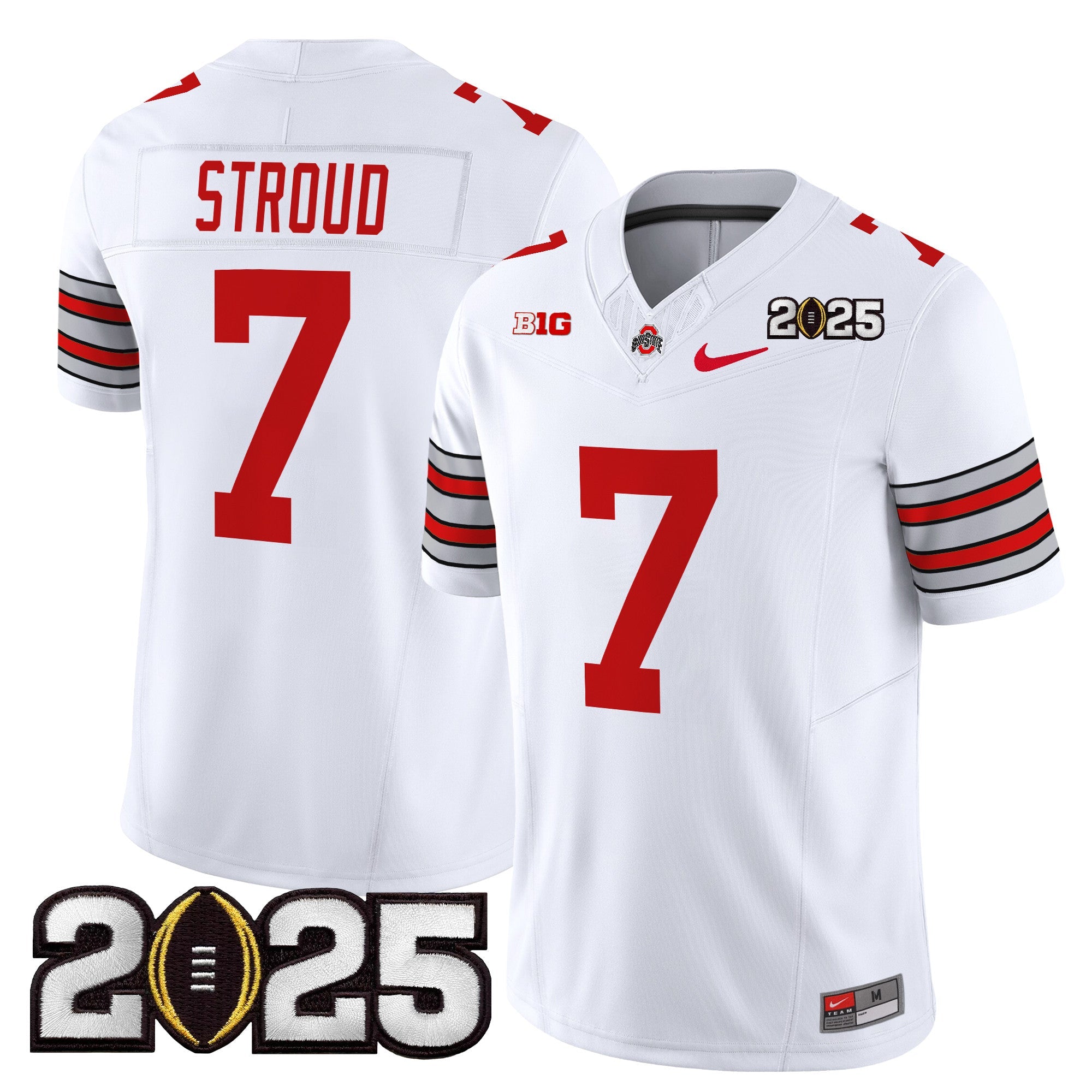 Ohio State Buckeyes 'Heritage Stripe' 2025 CFP Final Patch Vapor Limited Jersey - All Stitched