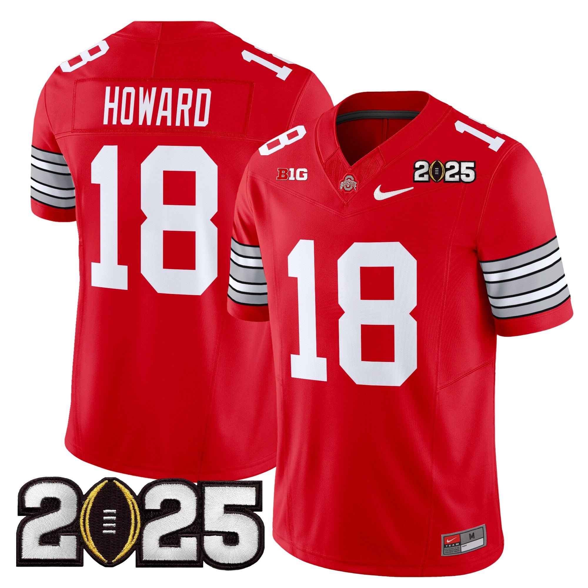Ohio State Buckeyes 'Heritage Stripe' 2025 CFP Final Patch Vapor Limited Jersey - All Stitched