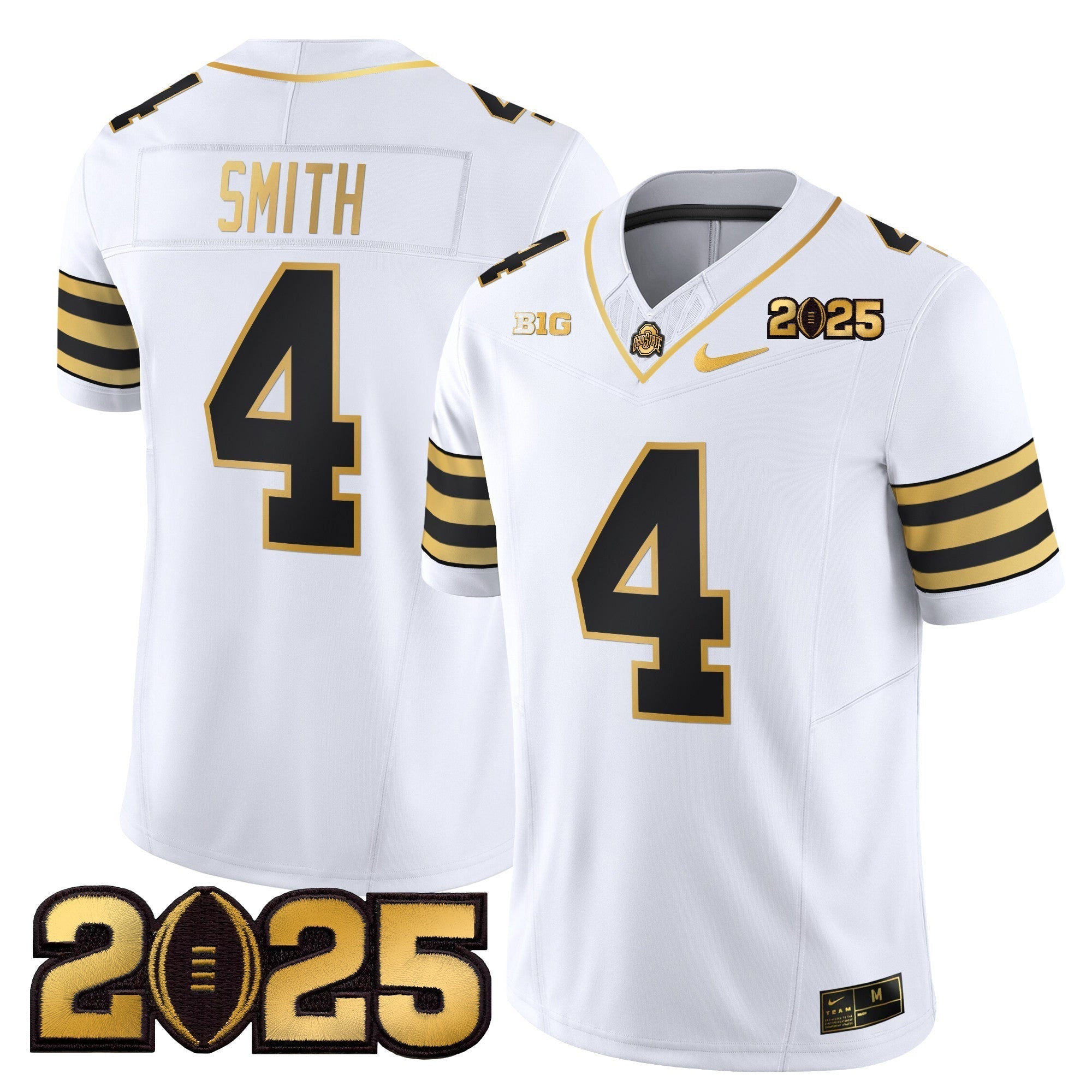 Men Ohio State Buckeyes 'Heritage Stripe' CFP Final Patch Gold Vapor Limited Jersey - All Stitched