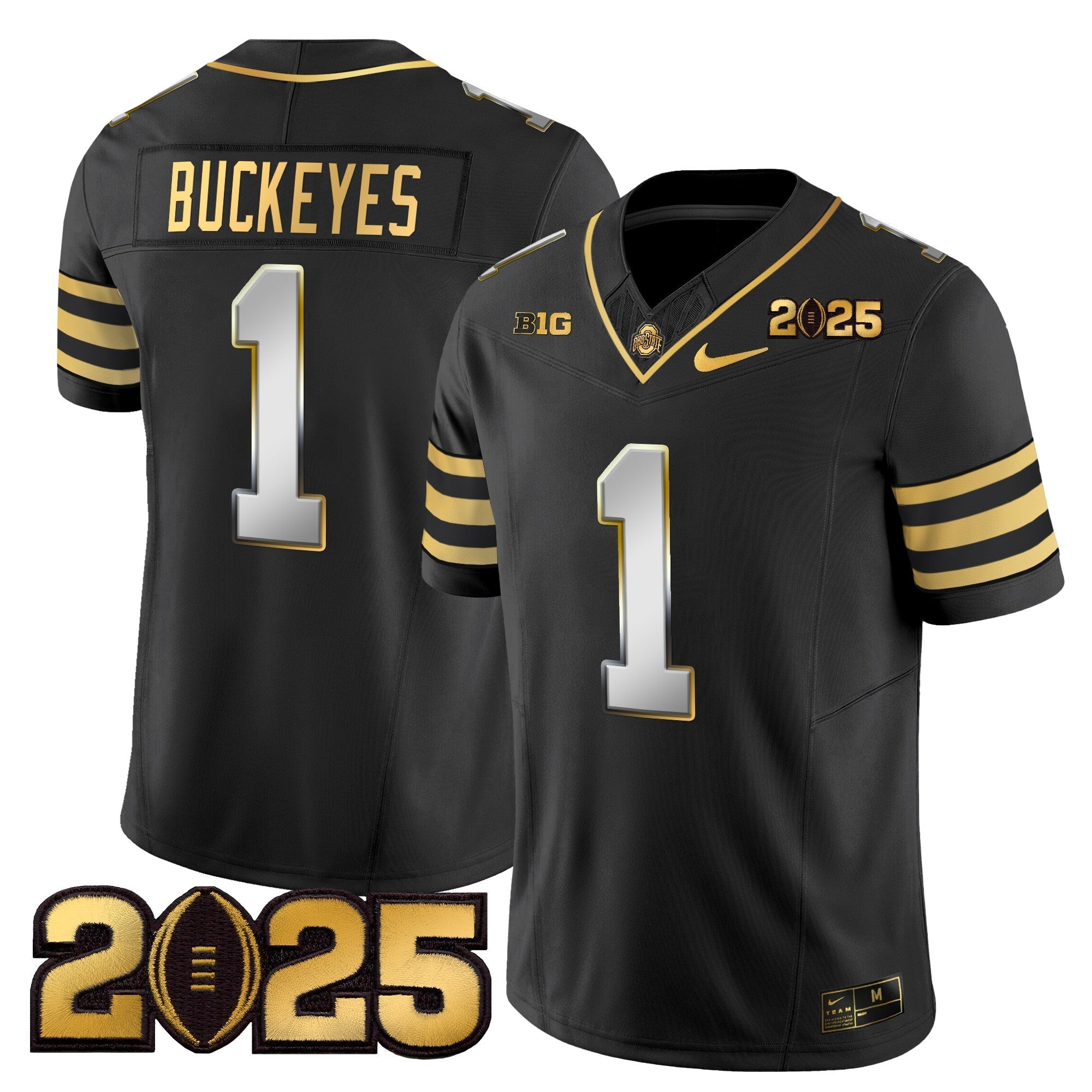 Men Ohio State Buckeyes 'Heritage Stripe' CFP Final Patch Gold Vapor Limited Jersey - All Stitched