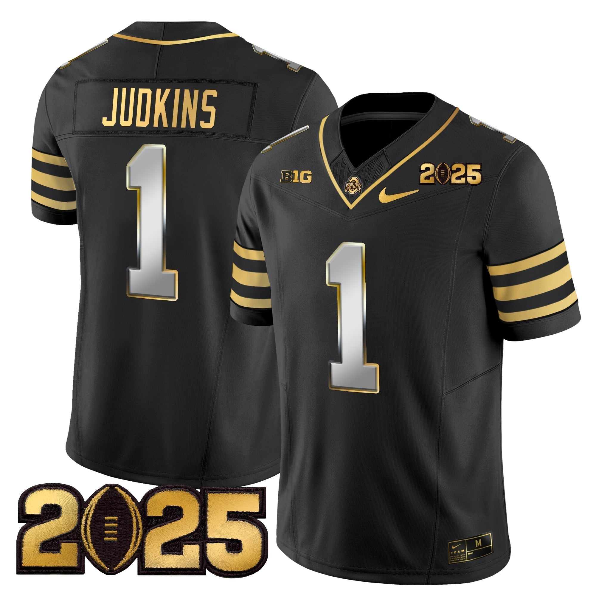 Men Ohio State Buckeyes 'Heritage Stripe' CFP Final Patch Gold Vapor Limited Jersey - All Stitched