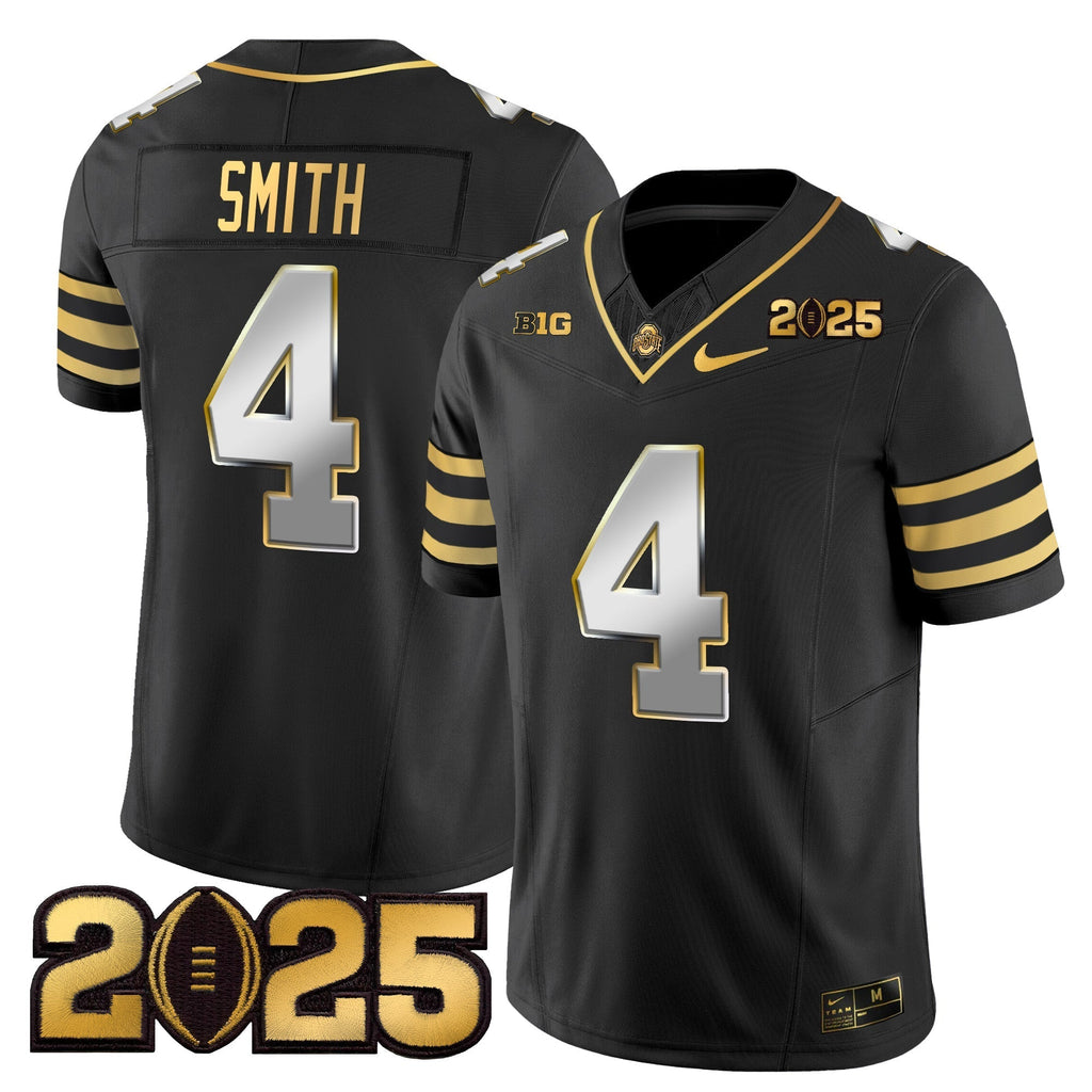 Men Ohio State Buckeyes 'Heritage Stripe' CFP Final Patch Gold Vapor Limited Jersey - All Stitched