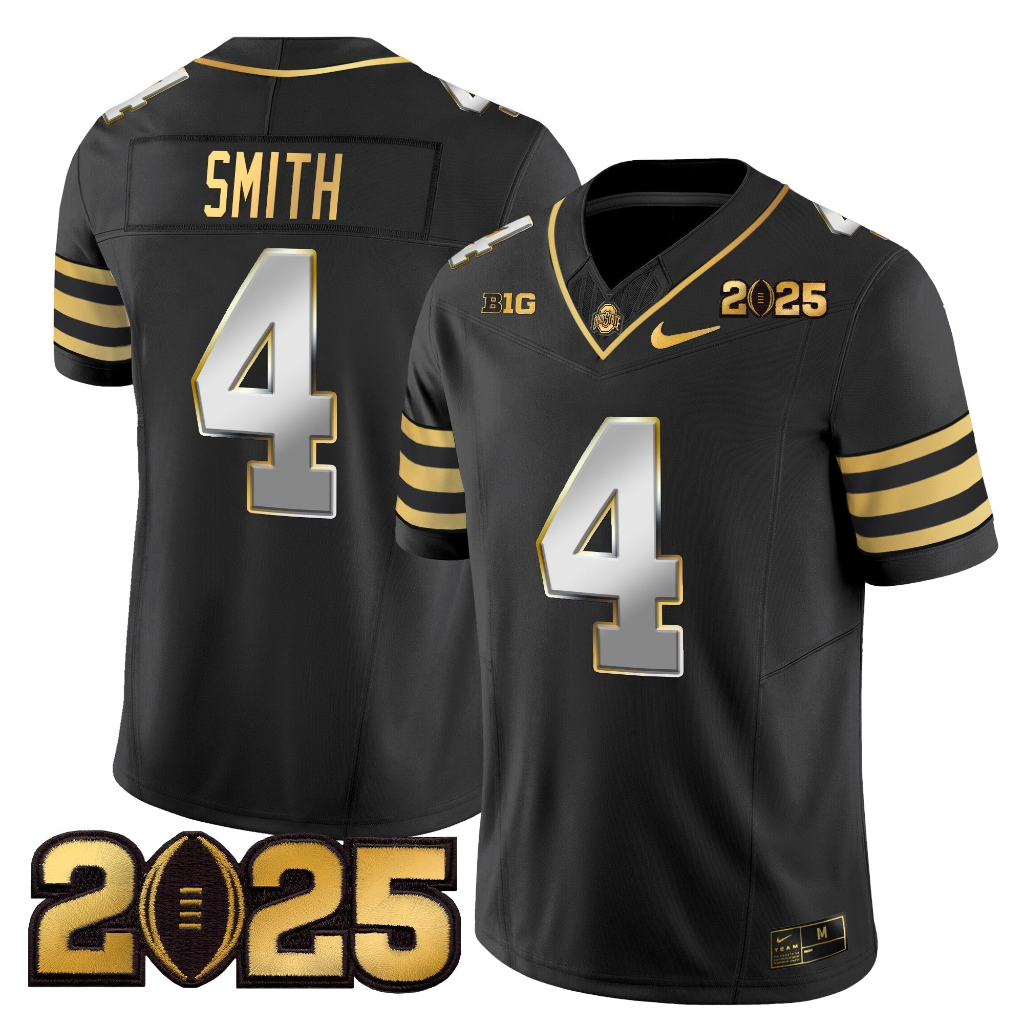 Men Ohio State Buckeyes 'Heritage Stripe' CFP Final Patch Gold Vapor Limited Jersey - All Stitched
