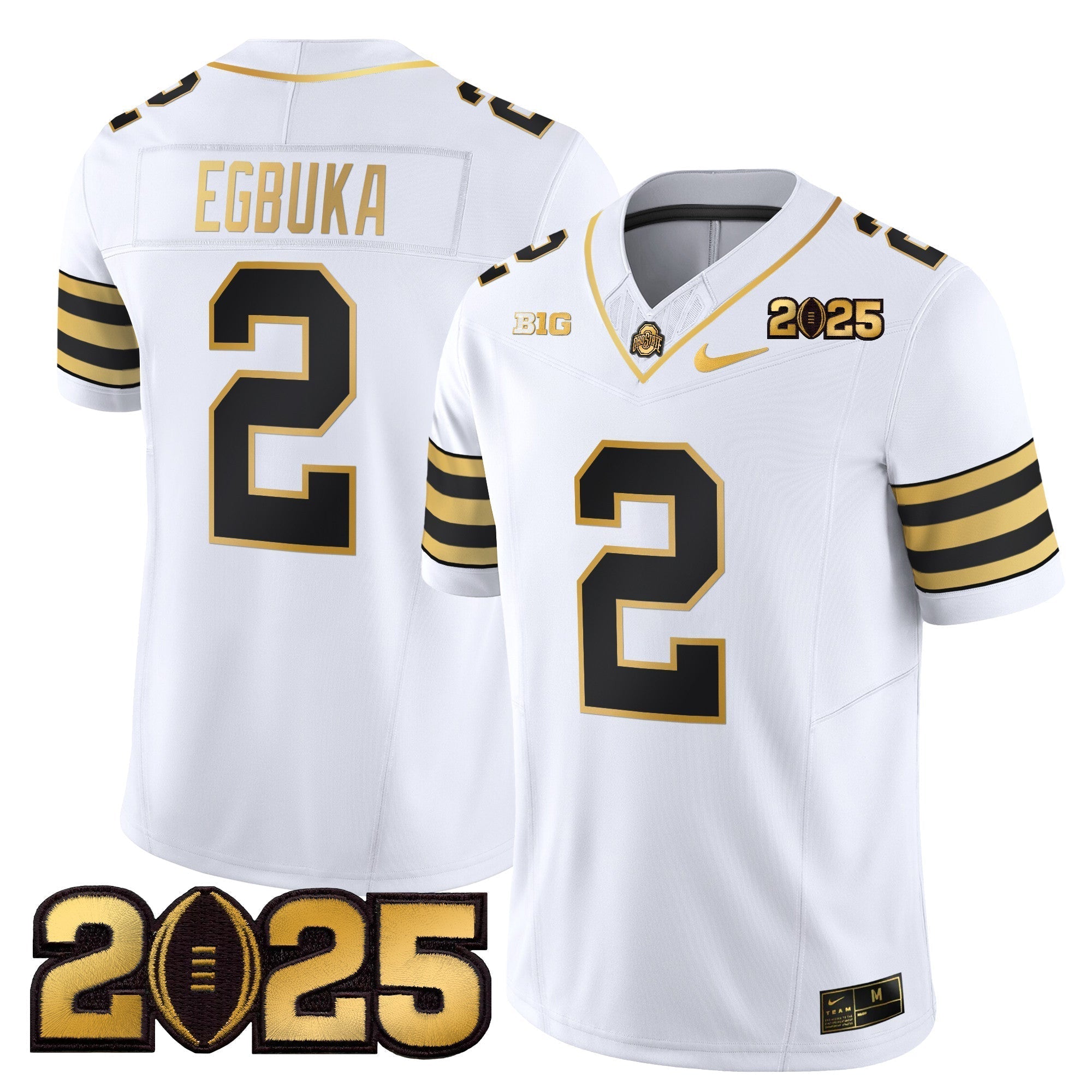 Men Ohio State Buckeyes 'Heritage Stripe' CFP Final Patch Gold Vapor Limited Jersey - All Stitched