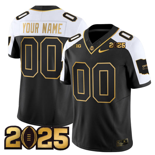 Custom Ohio State Buckeyes Jersey 'Heritage Stripe' CFP Final Patch Gold Vapor Limited - All Stitched