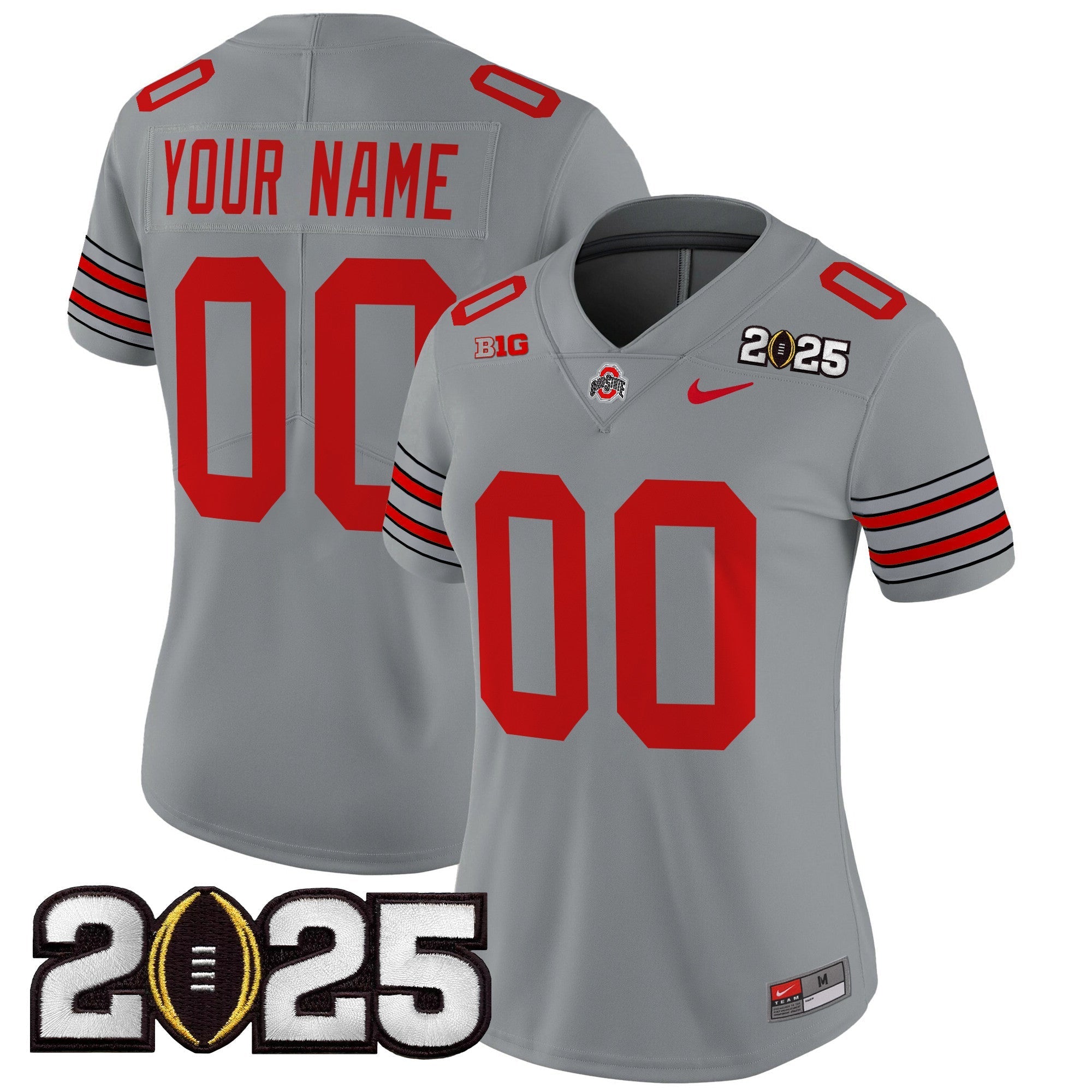 Custom Ohio State Buckeyes Jersey 'Heritage Stripe' 2025 CFP Final Patch Vapor Limited - All Stitched