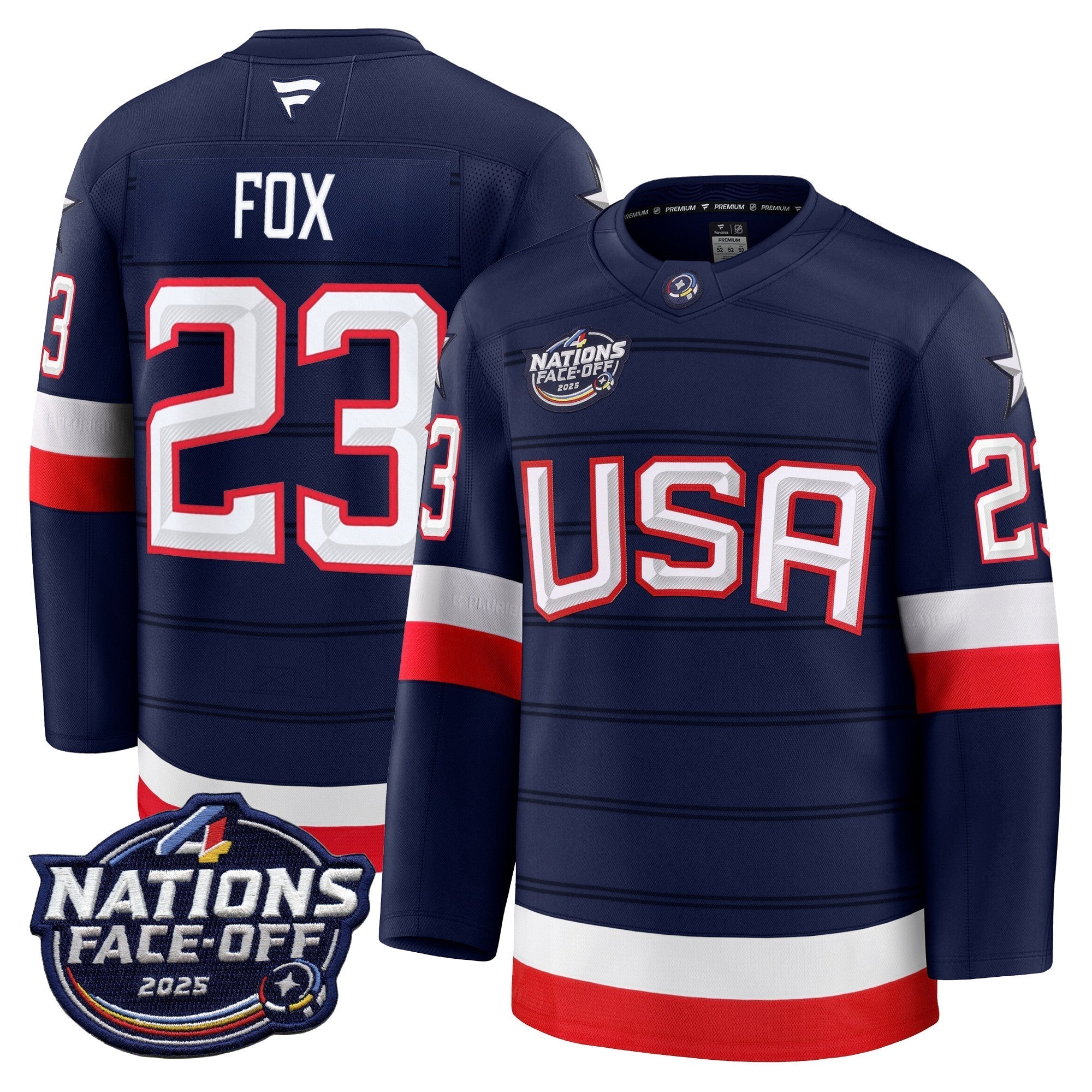 Men USA 4 Nations Face-Off 2025 Premium Jersey - All Stitched