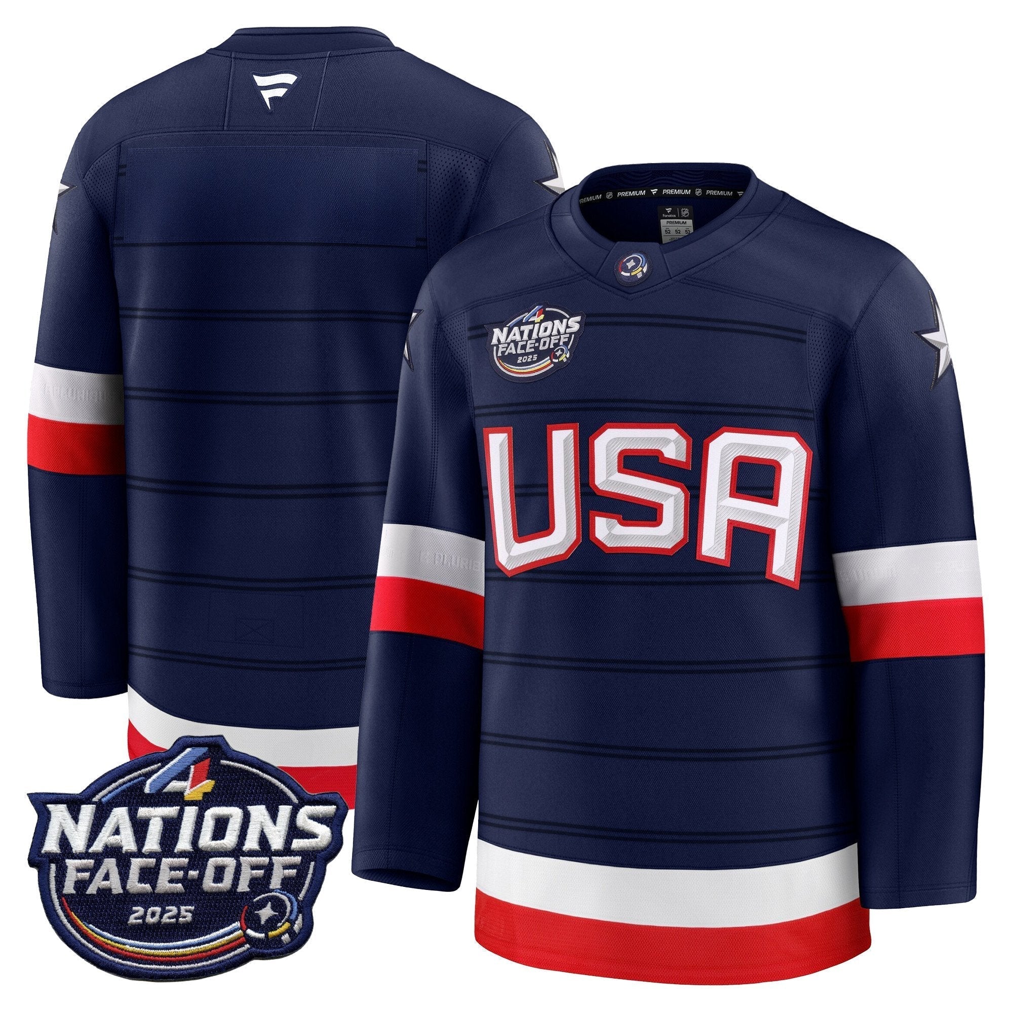 Men USA 4 Nations Face-Off 2025 Premium Jersey - All Stitched