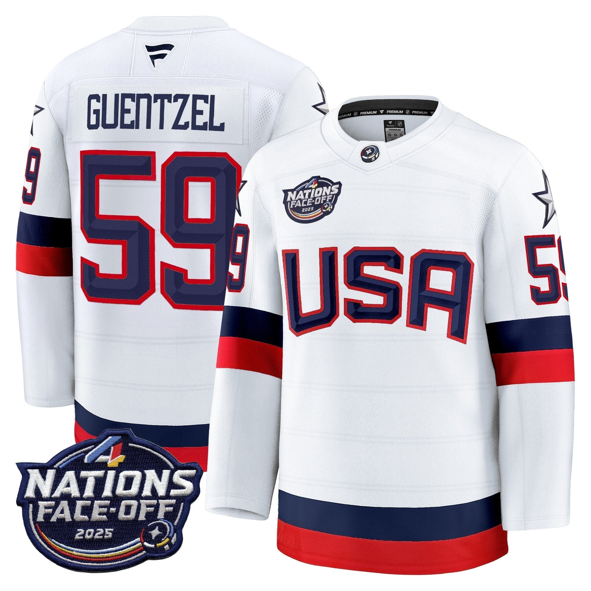 Men USA 4 Nations Face-Off 2025 Premium Jersey - All Stitched