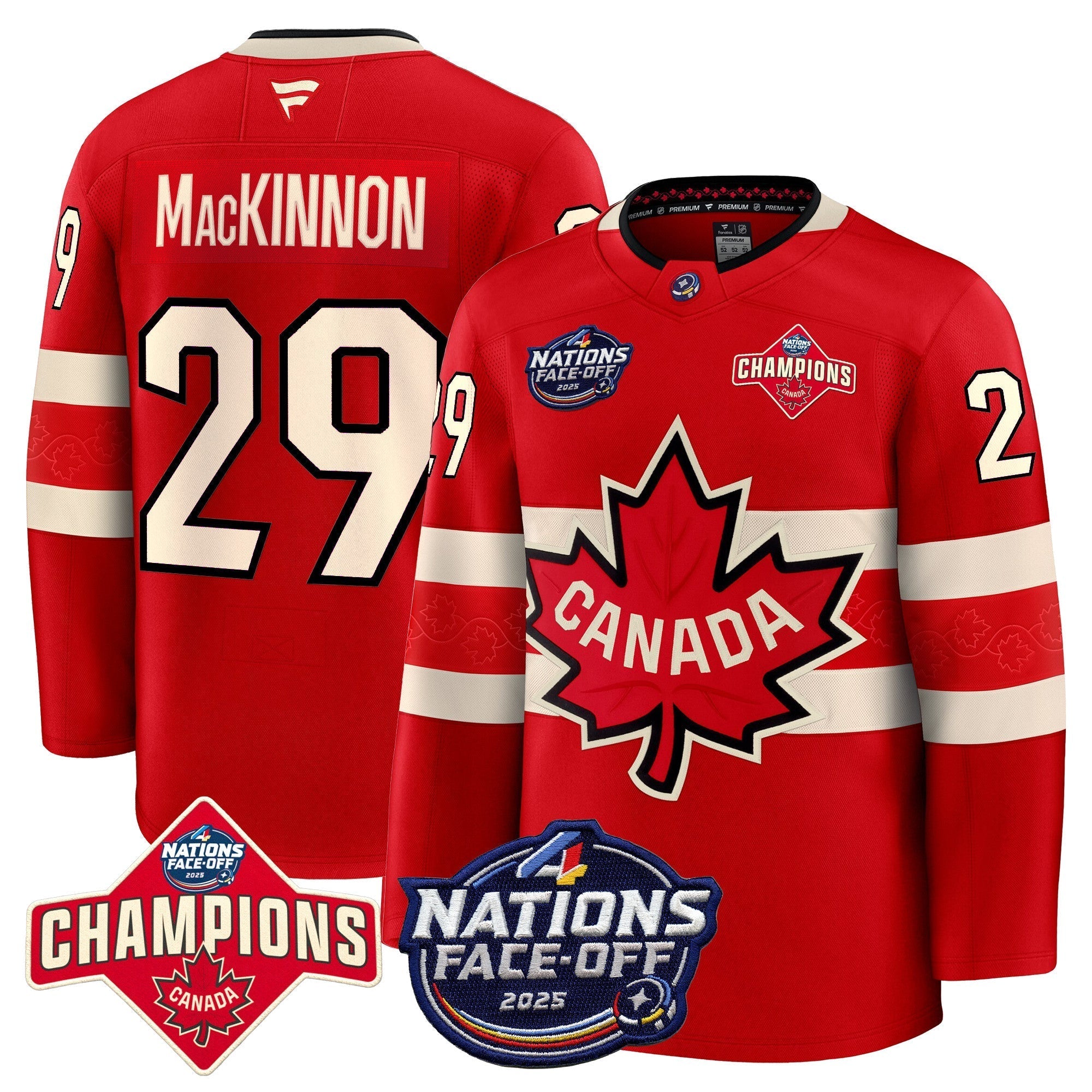 Men Canada 4 Nations Face-Off 2025 Champions Premium Jersey - All Stitched