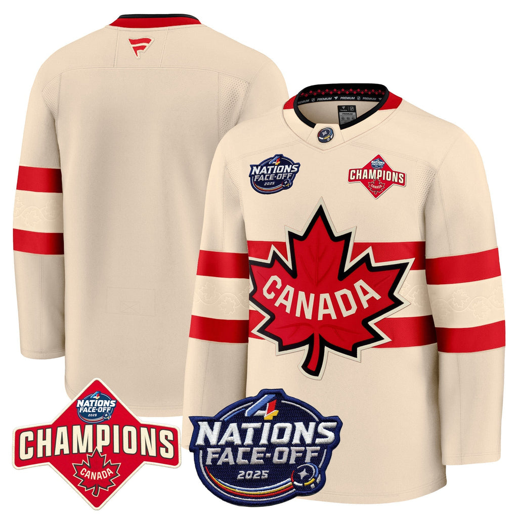 Men Canada 4 Nations Face-Off 2025 Champions Premium Jersey - All Stitched