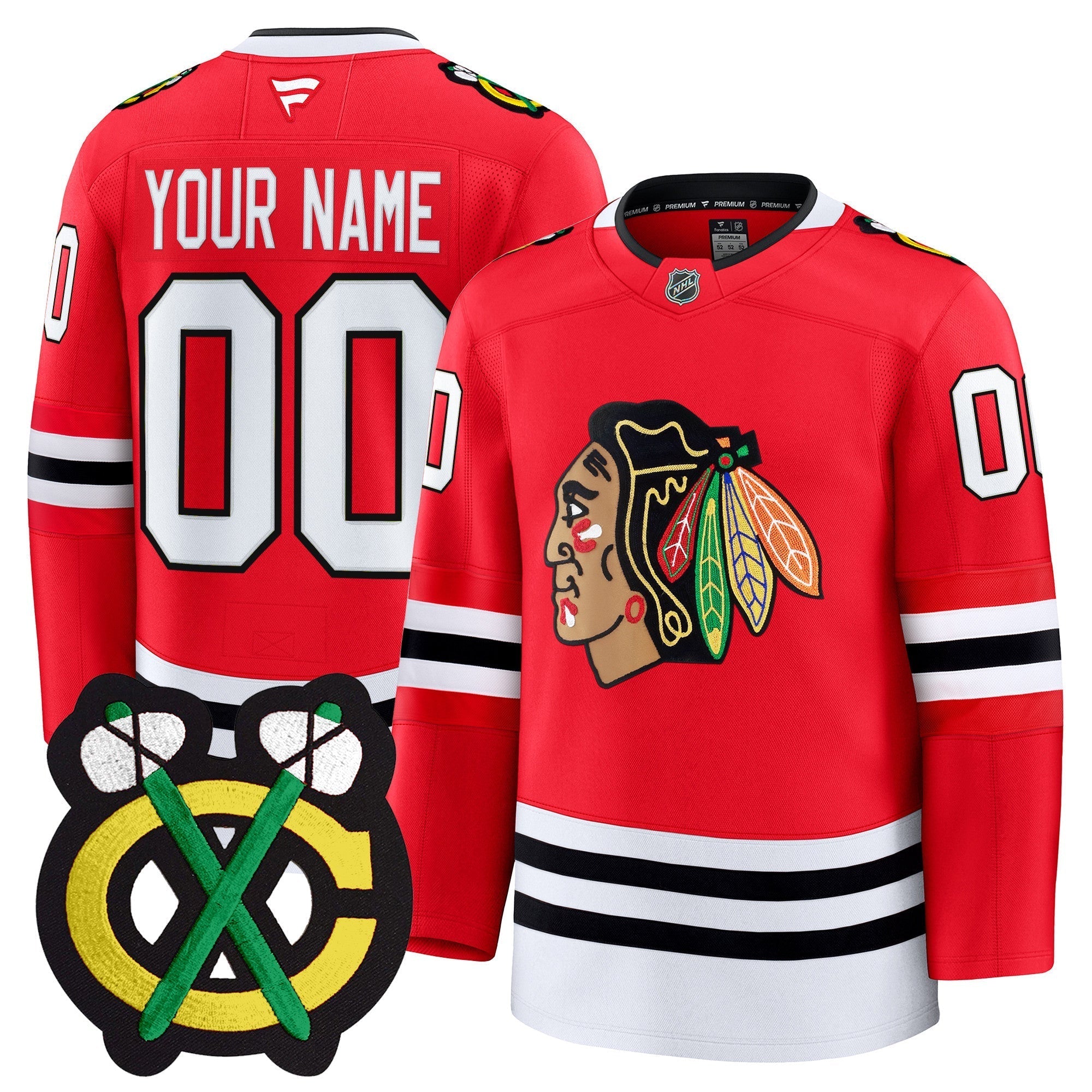 Chicago Blackhawks Winter Classic Patch Premium Custom Jersey - All Stitched