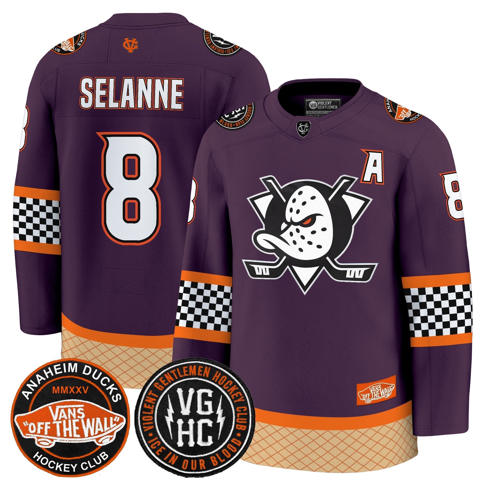 Men Anaheim Ducks Checkerboard 2025 Premium Jersey - All Stitched