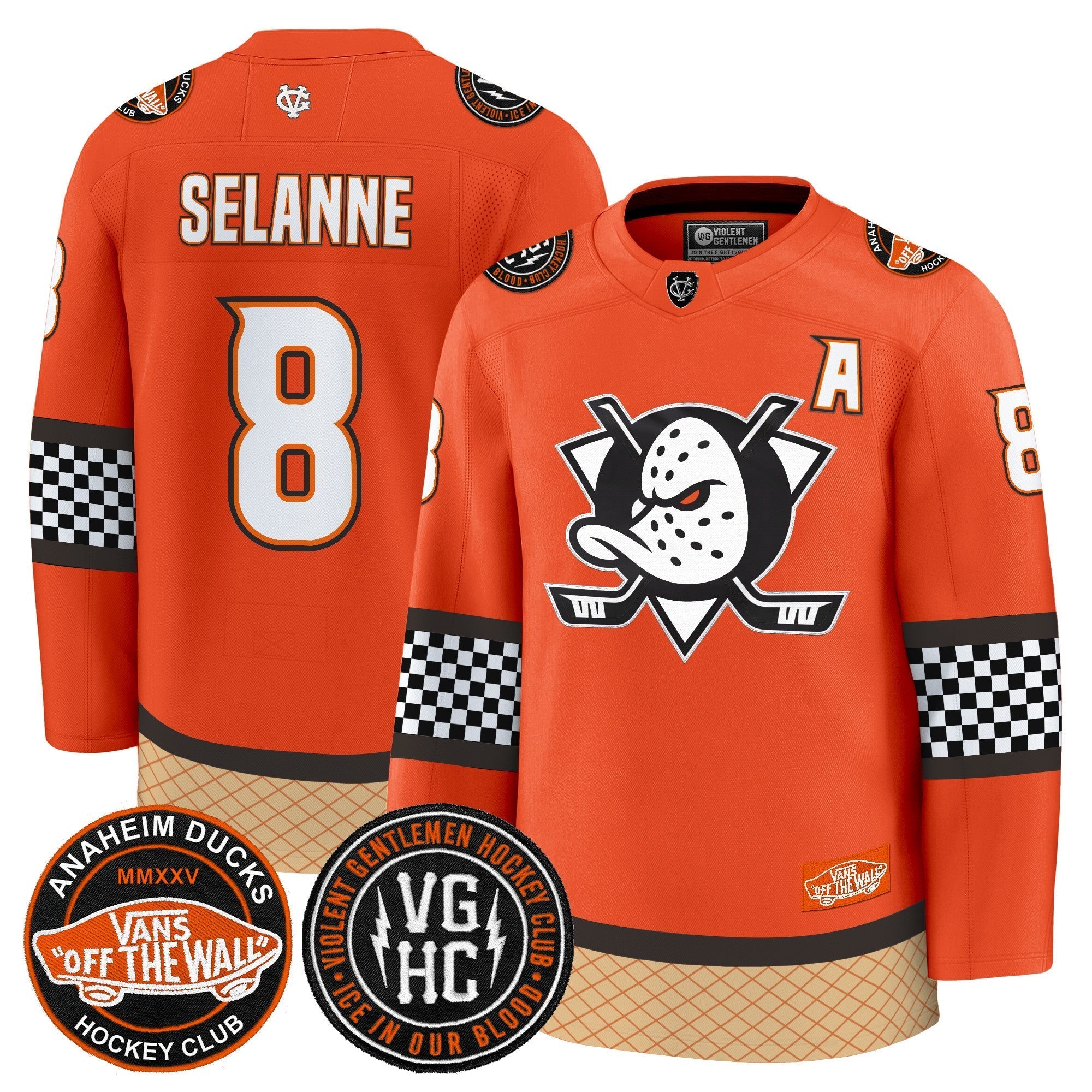 Men Anaheim Ducks Checkerboard 2025 Premium Jersey - All Stitched