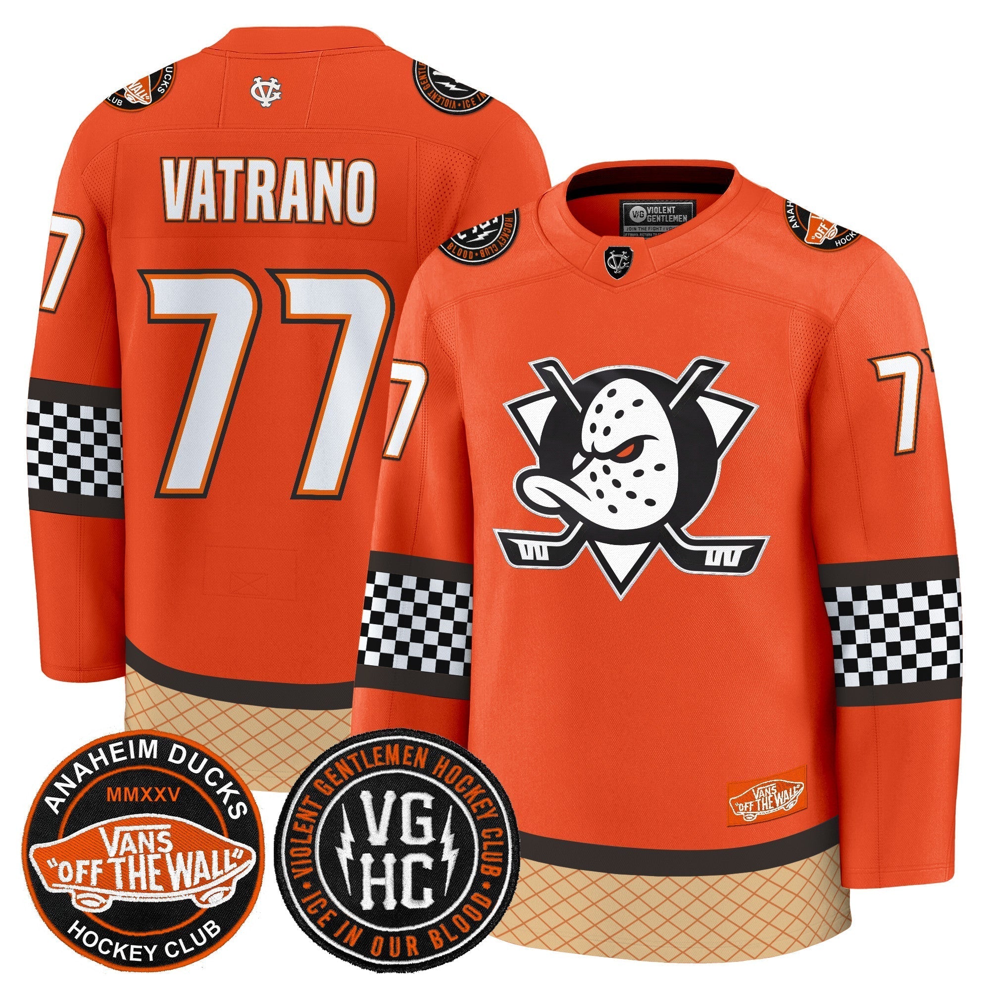 Men Anaheim Ducks Checkerboard 2025 Premium Jersey - All Stitched