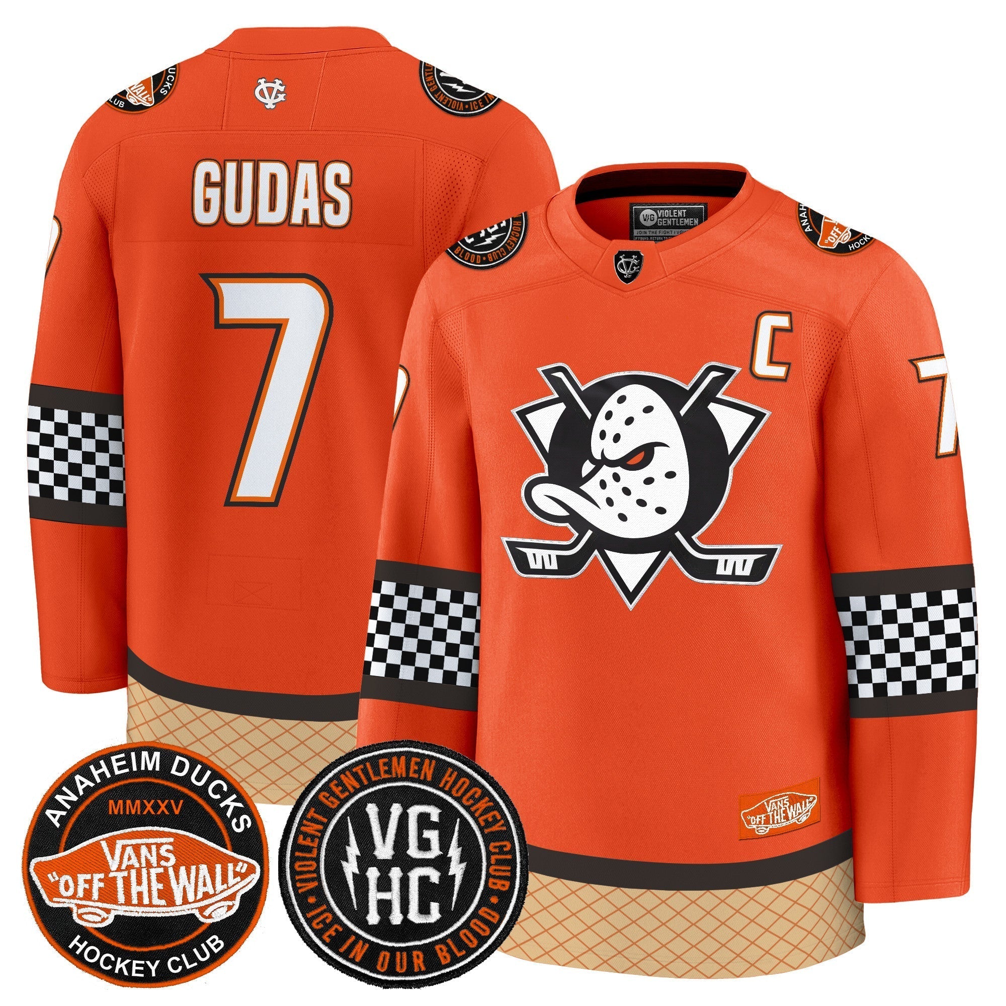Men Anaheim Ducks Checkerboard 2025 Premium Jersey - All Stitched