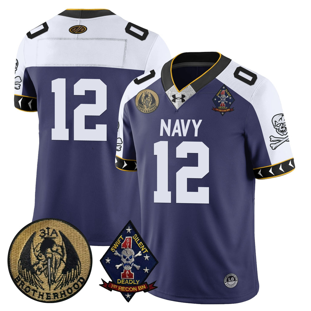 Men Navy Midshipmen Lacrosse Jolly Rogers Vapor Limited Jersey - All Stitched