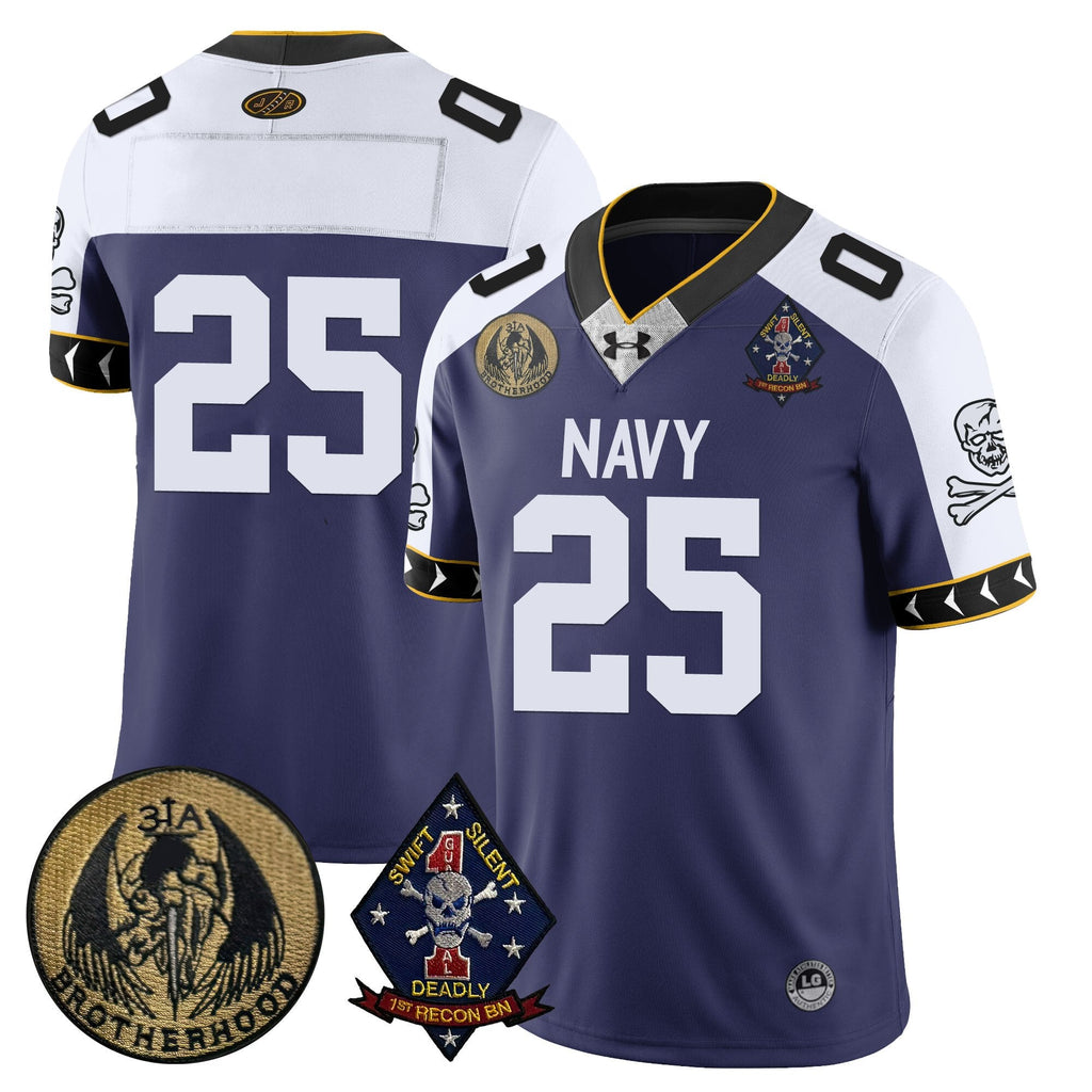 Men Navy Midshipmen Lacrosse Jolly Rogers Vapor Limited Jersey - All Stitched