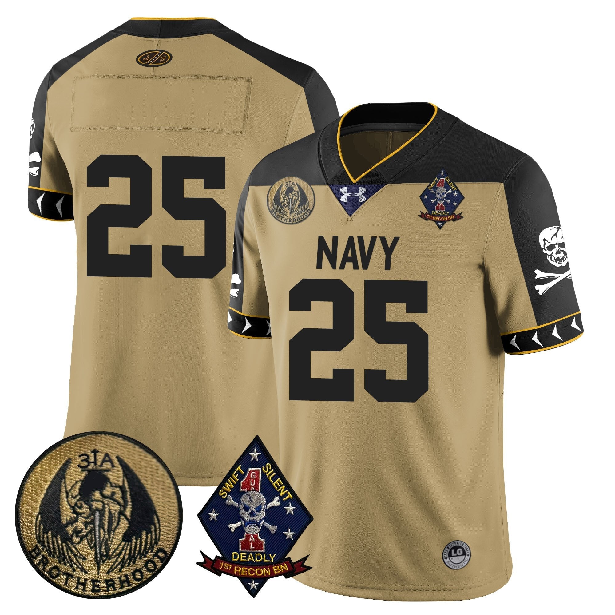 Men Navy Midshipmen Lacrosse Jolly Rogers Vapor Limited Jersey - All Stitched