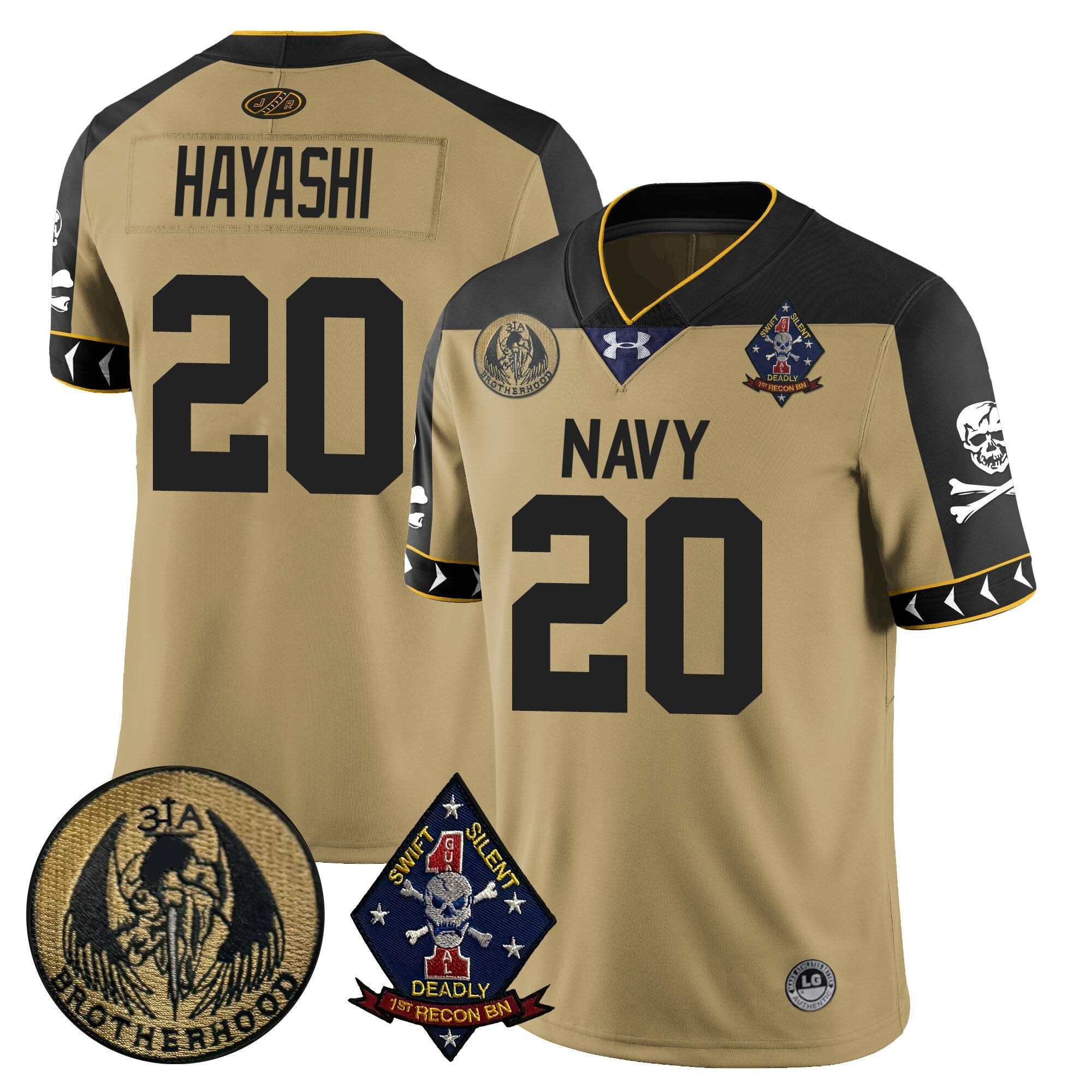 Men Navy Midshipmen Lacrosse Jolly Rogers Vapor Limited Jersey - All Stitched