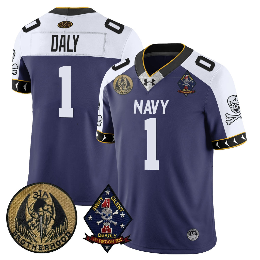 Men Navy Midshipmen Lacrosse Jolly Rogers Vapor Limited Jersey - All Stitched